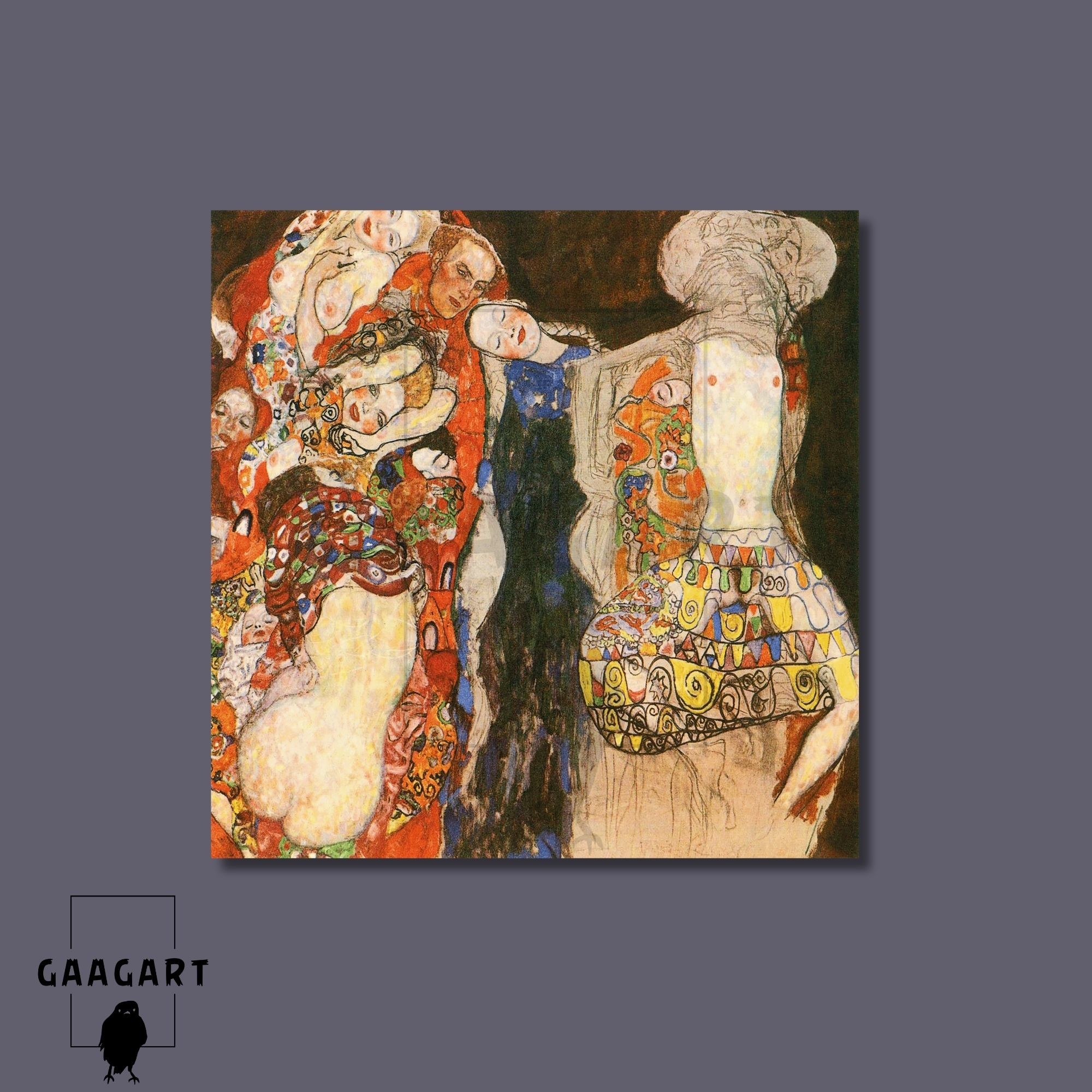 Kare Kanvas Tablo Ünlü Eserler Gustav Klimt The Bride 1918