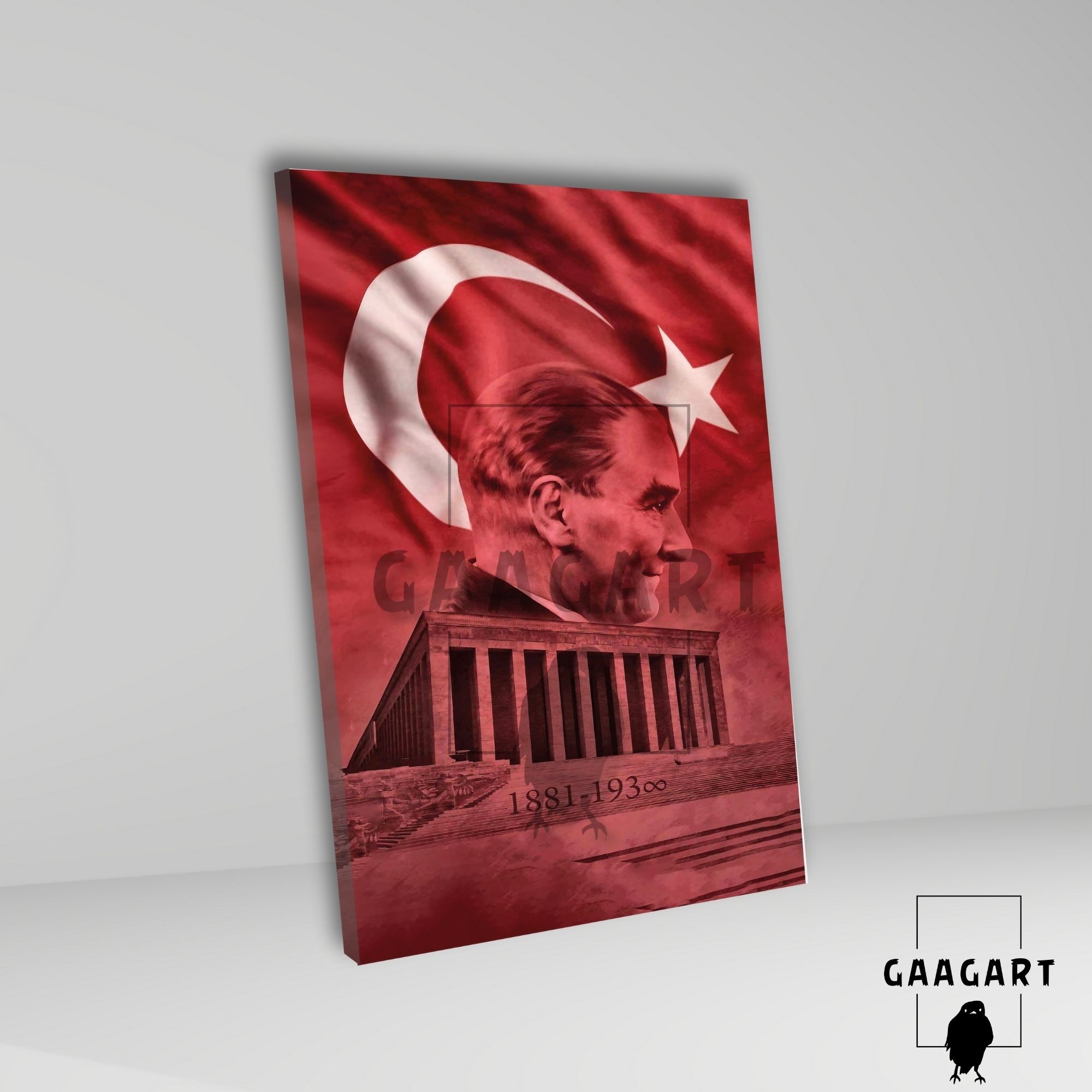 Tekli Dikey Kanvas Duvar Tablosu Atatürk ve Anıtkabir