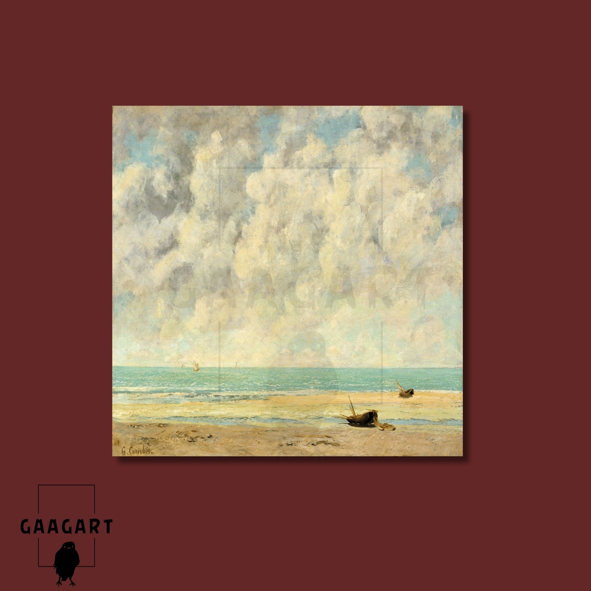 Kare Kanvas Tablo Ünlü Eserler Gustave Courbet-The Calm Sea (1869)