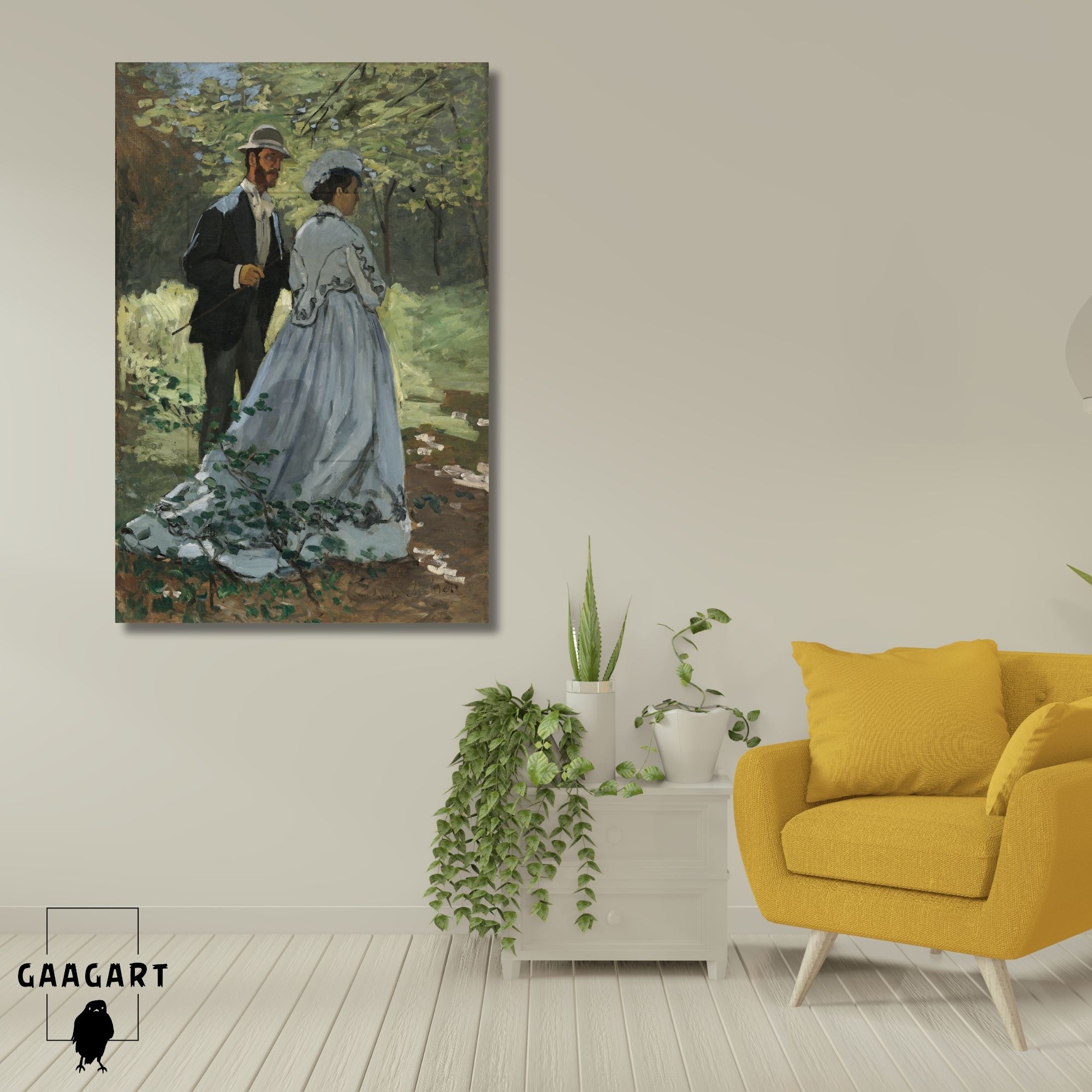 Tekli Dikey Kanvas Claude Monet Bazille and Camille
