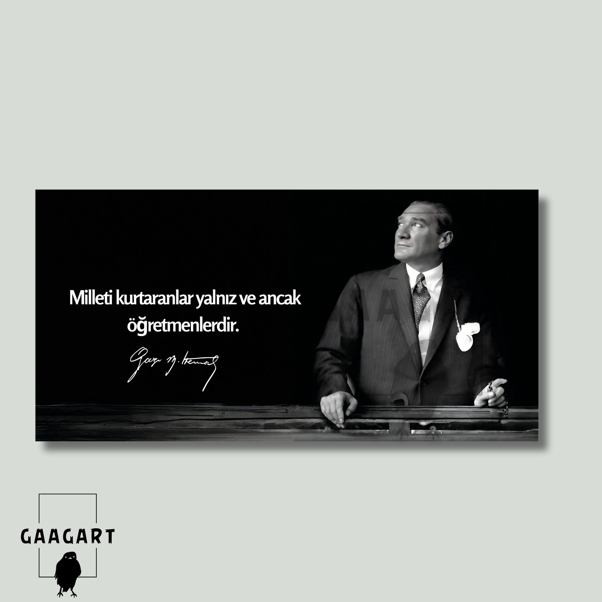 Panoramik Kanvas Makam Panosu Atatürk Sözleri Öğretmenler Hakkında Sözü