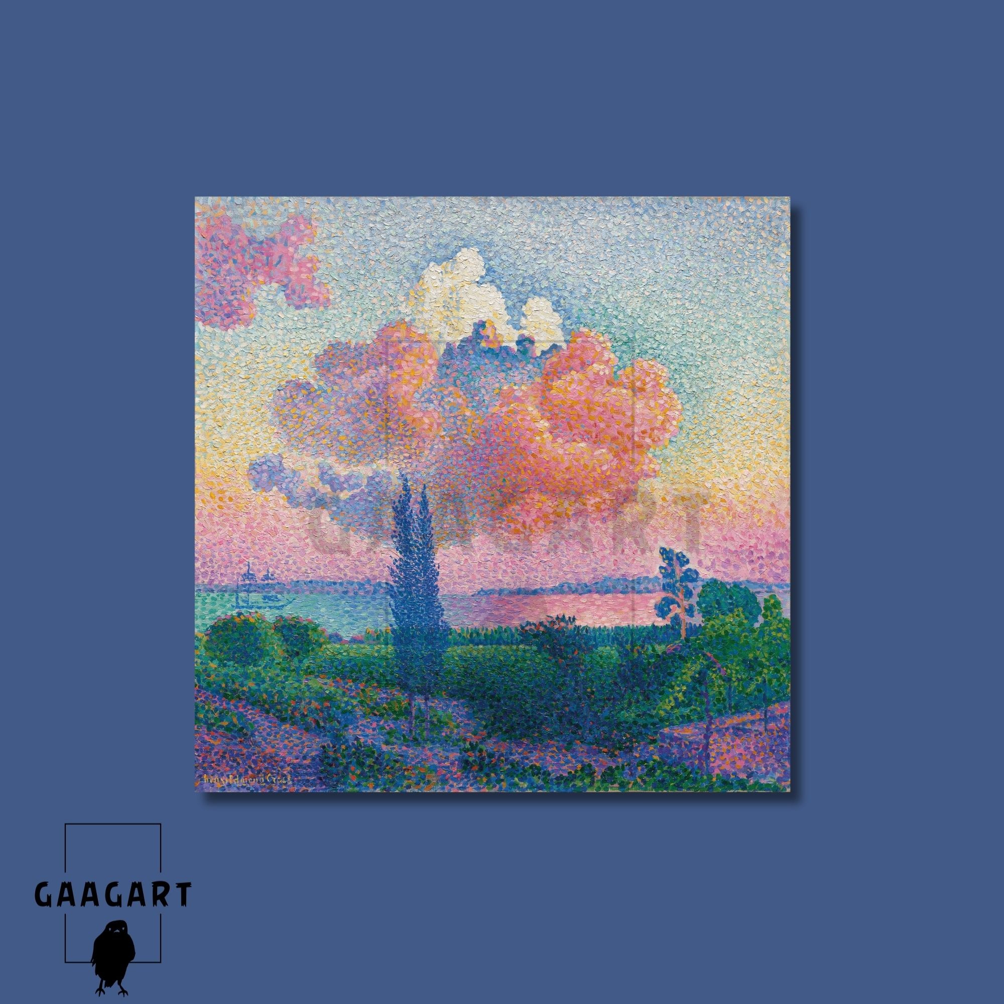 Kare Kanvas Tablo Ünlü Eserler Henri-Edmond Cross-The Rose Cloud (c. 1896)