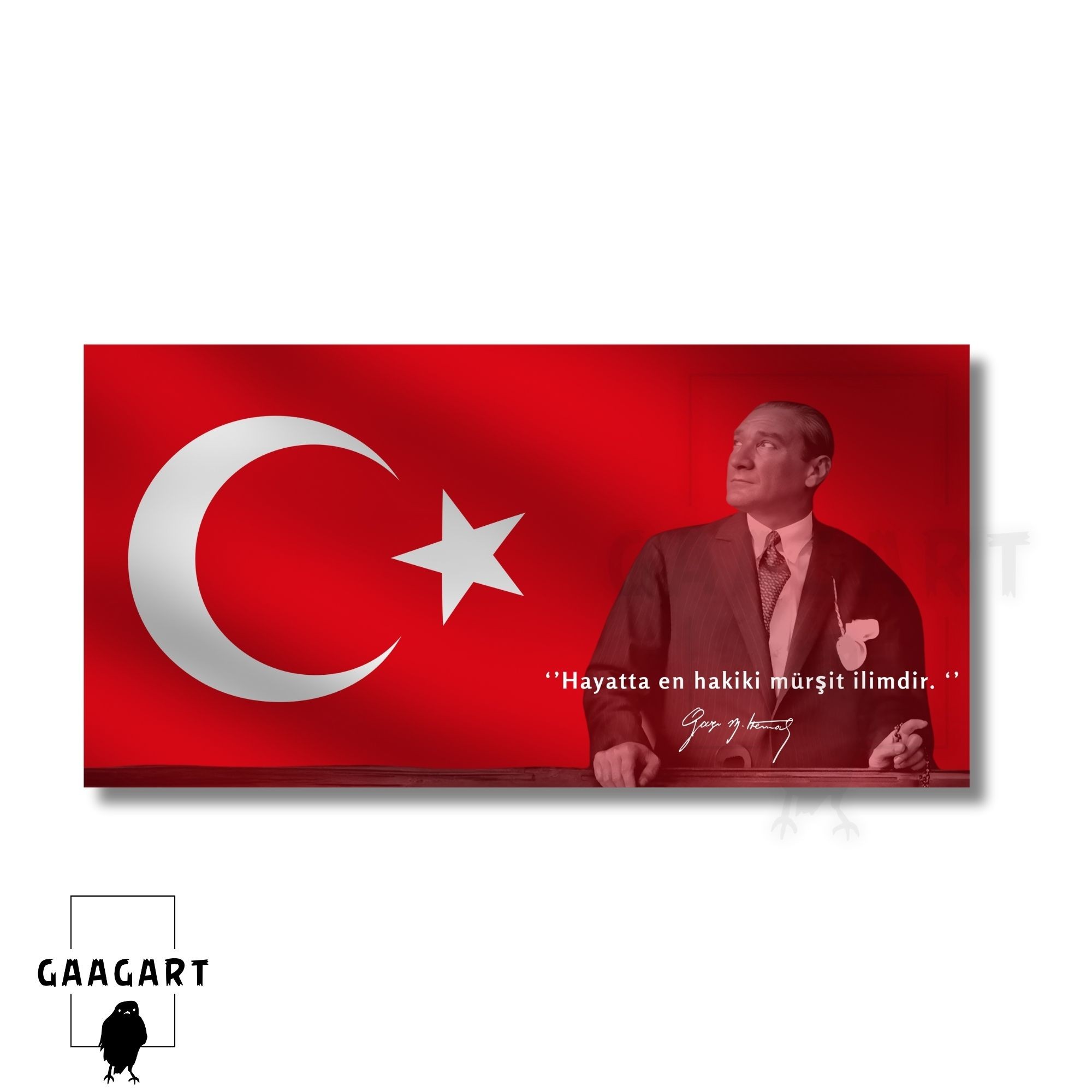 Panoramik Kanvas Makam Panosu Atatürk Sözleri ‘’Hayatta en hakiki mürşit ilimdir. ‘’