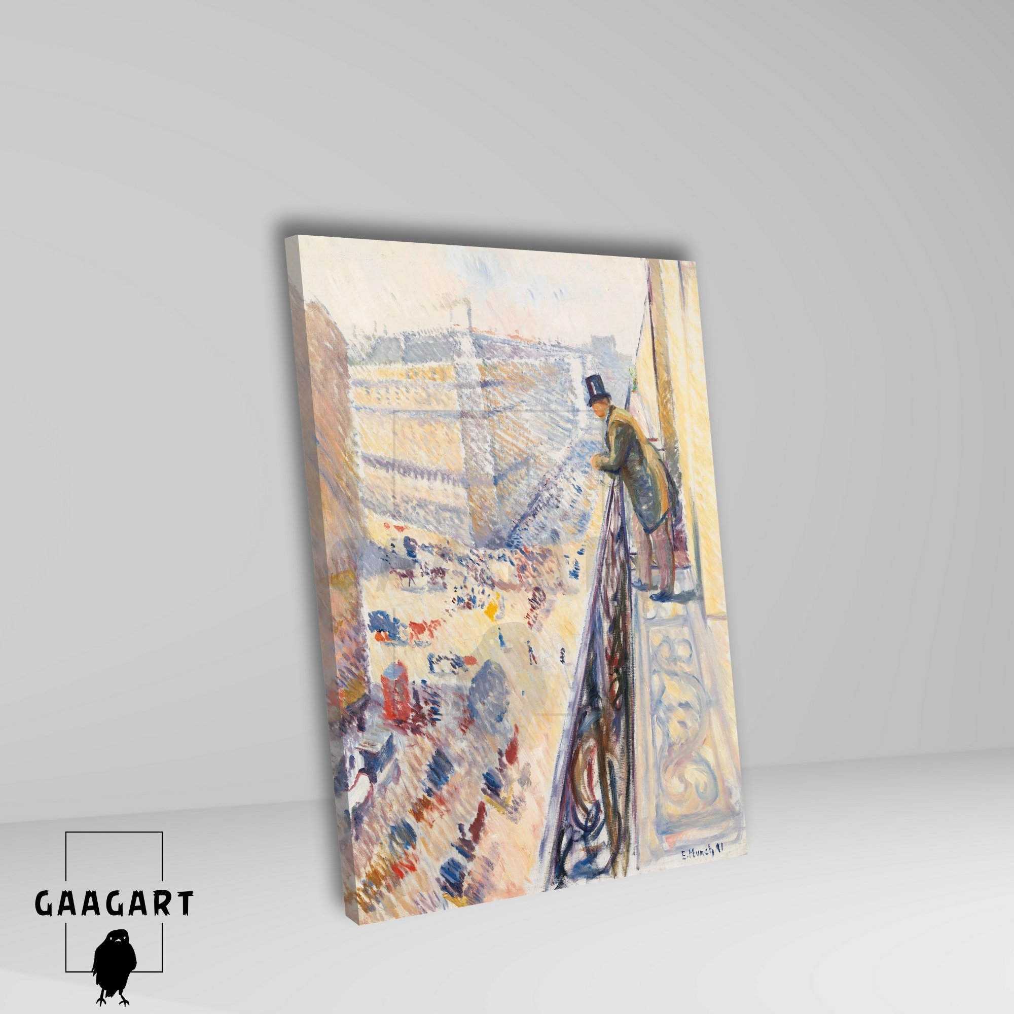 Tekli Dikey Kanvas Tablo Ünlü Eserler Schiele Rue Lafayette