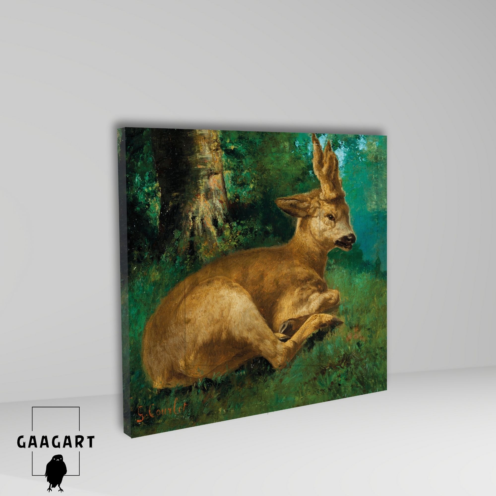Kare Kanvas Tablo Ünlü Eserler Gustave Courbet-Roebuck
