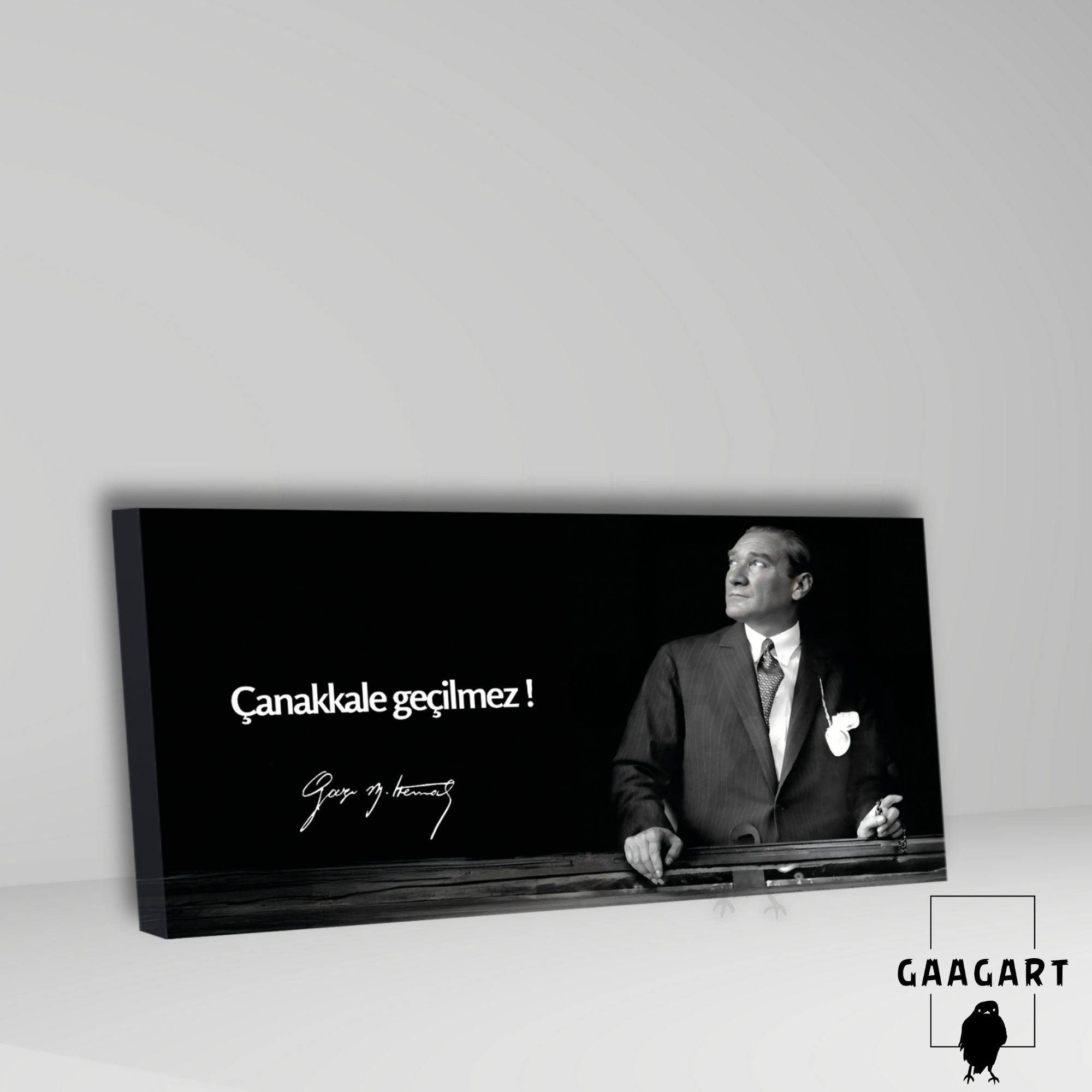 Panoramik Kanvas Makam Panosu Atatürk Sözleri Çanakkale Geçilmez!