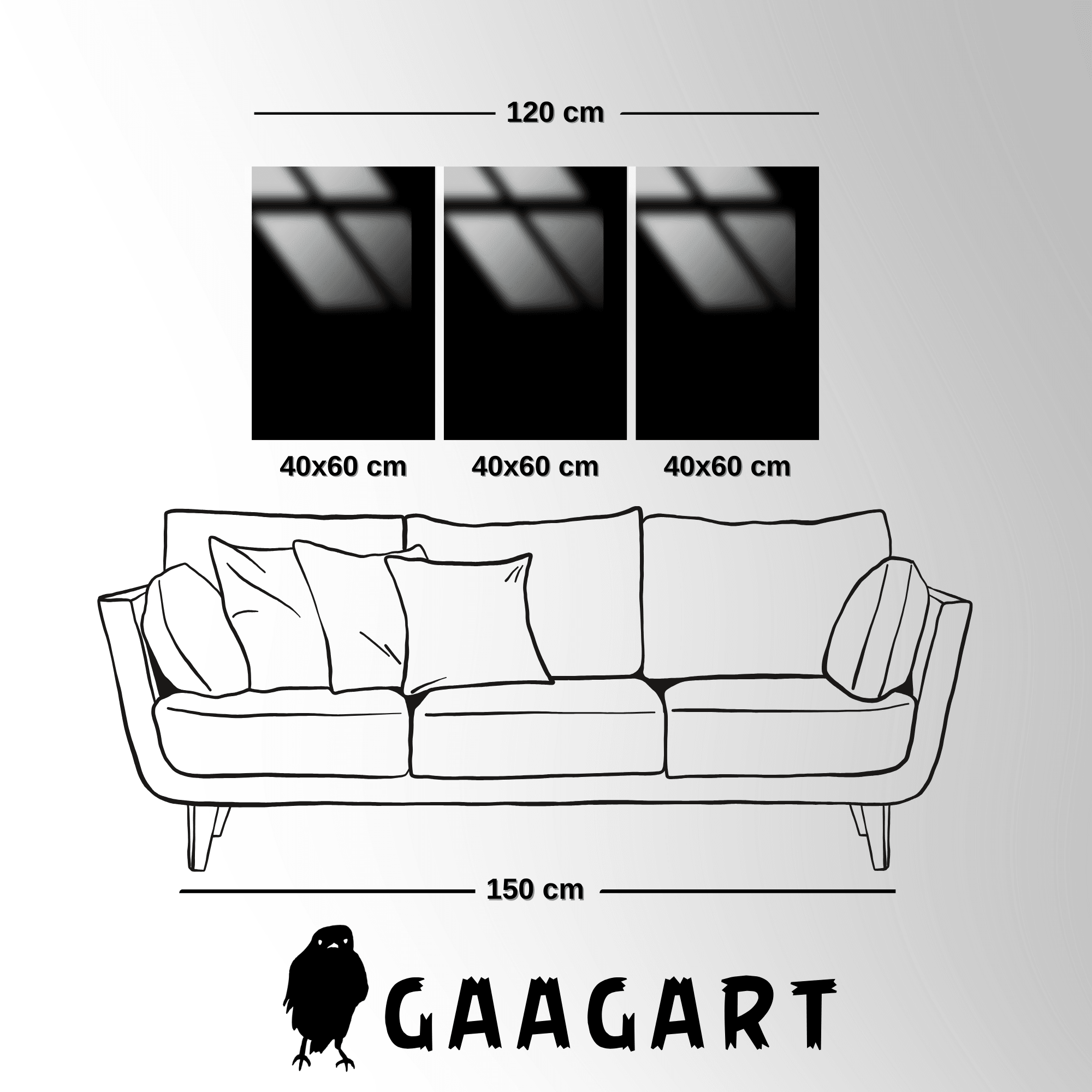 3'lü Metal Çerçeveli Cam Tablo Seti Mavi Gold Soyut Desen