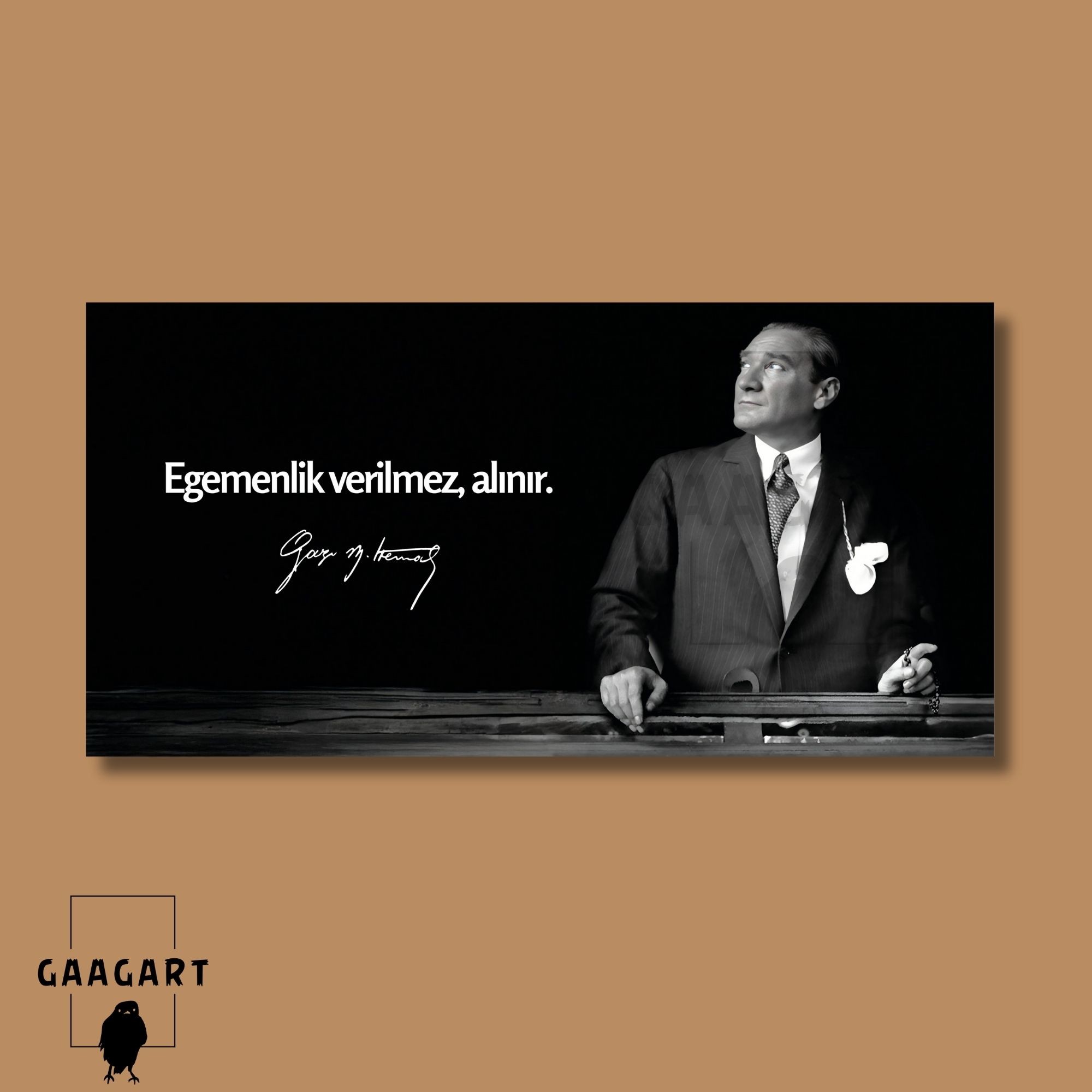 Panoramik Kanvas Makam Panosu Atatürk Sözleri Egemenlik verilmez, alınır.
