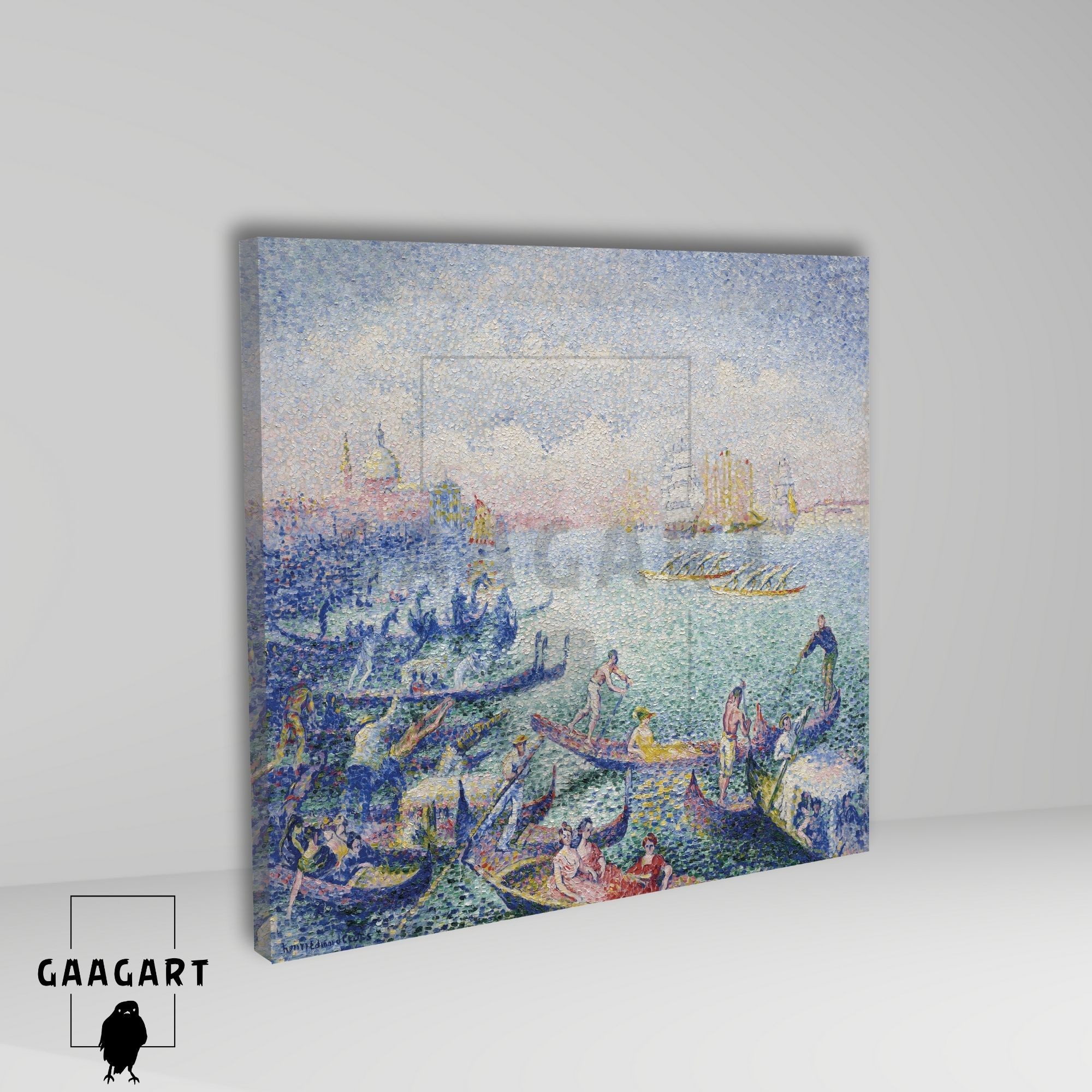 Kare Kanvas Tablo Ünlü Eserler Henri-Edmond Cross-Regatta in Venice (1903)