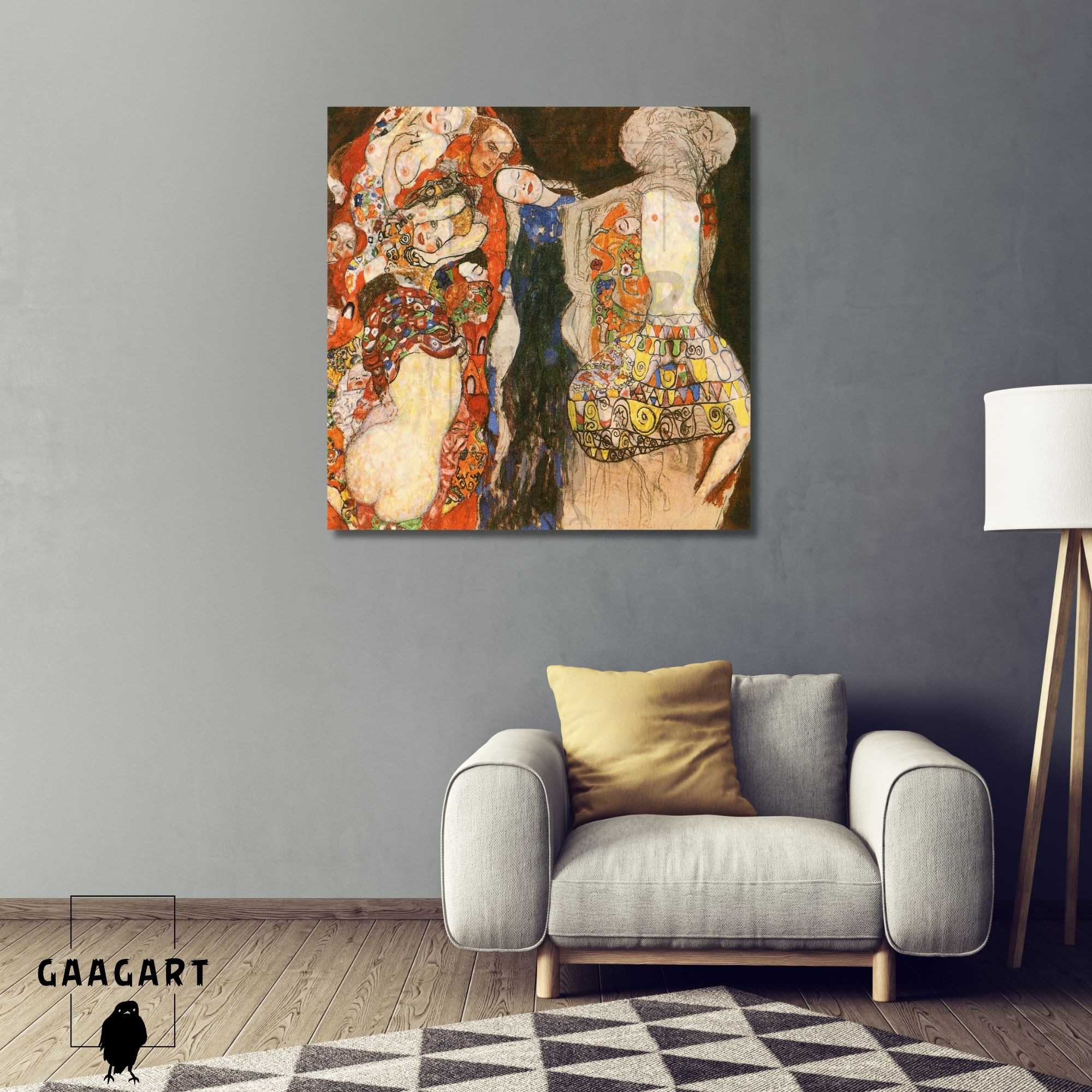 Kare Kanvas Tablo Ünlü Eserler Gustav Klimt The Bride 1918