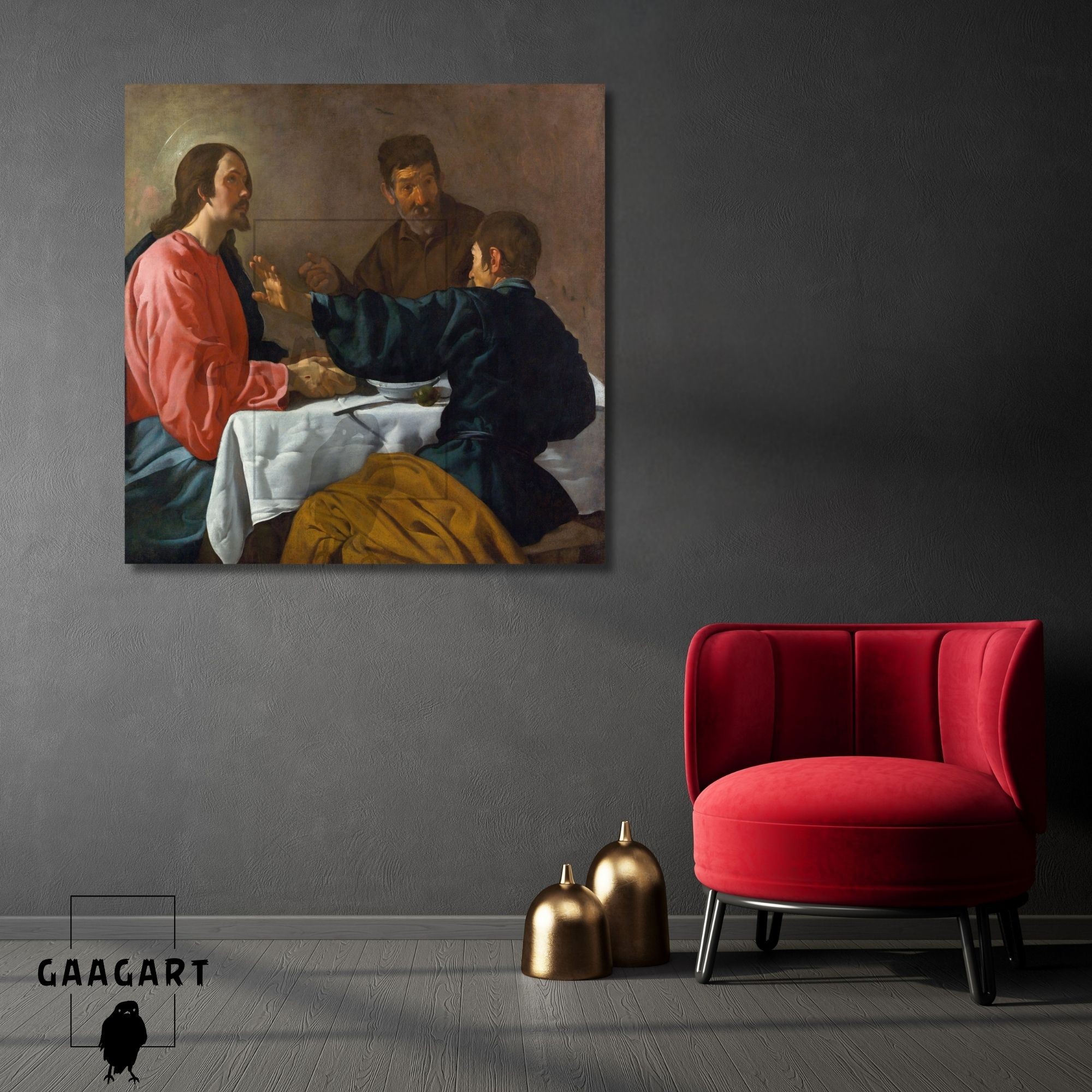 Kare Kanvas Tablo Ünlü Eserler Diego Velázquez The Supper at Emmaus 1622–23