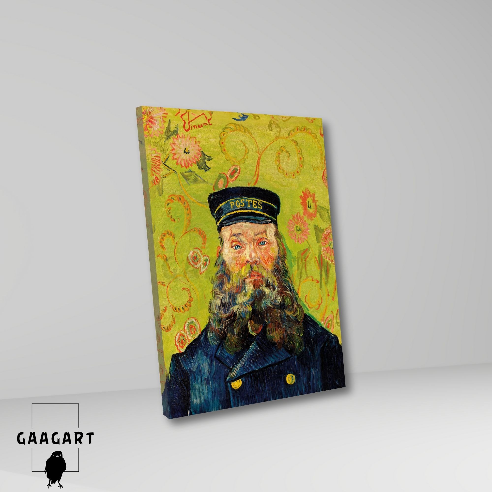 Tekli Dikey Kanvas Tablo Ünlü Eserler Van Gogh Postman Joseph Roulin