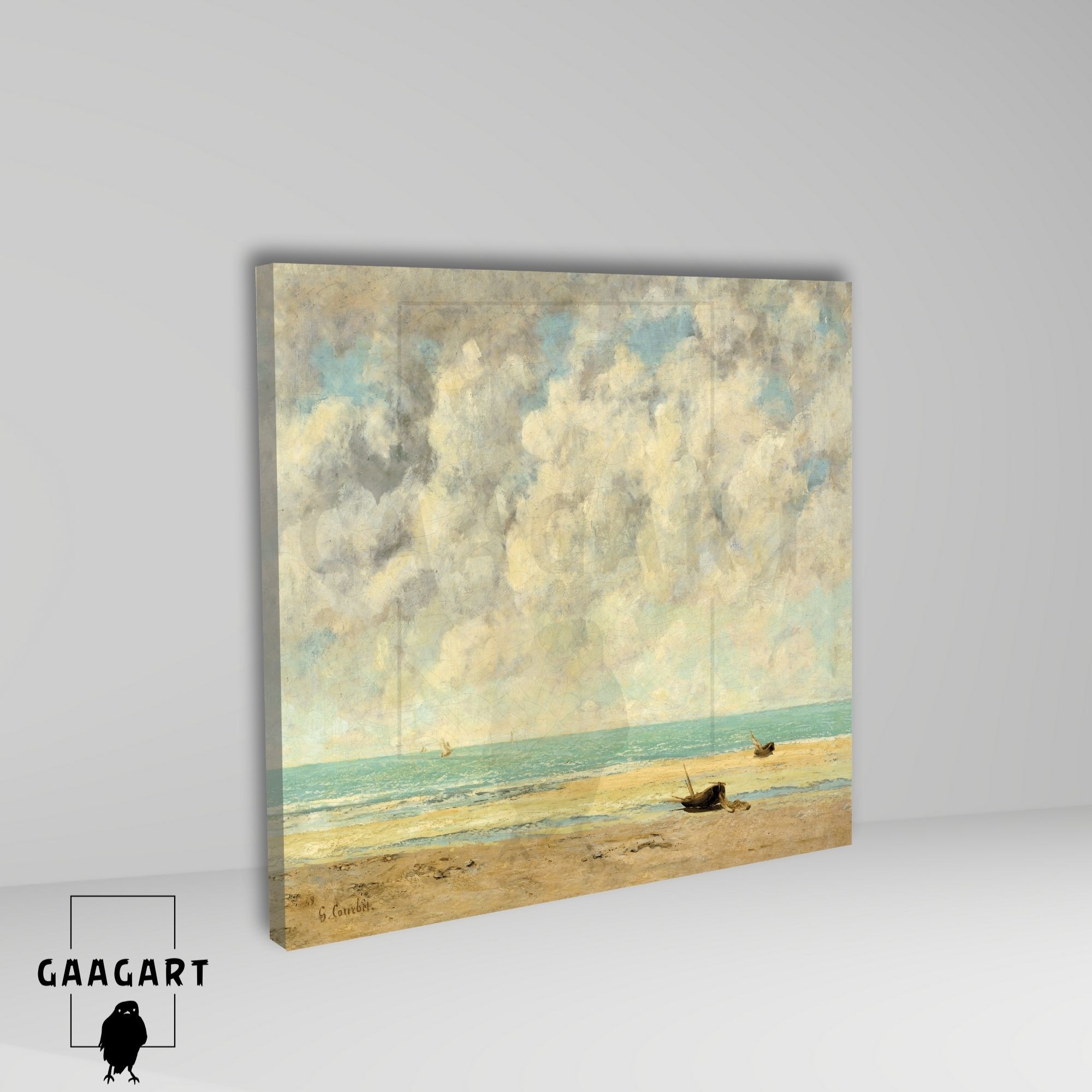 Kare Kanvas Tablo Ünlü Eserler Gustave Courbet-The Calm Sea (1869)