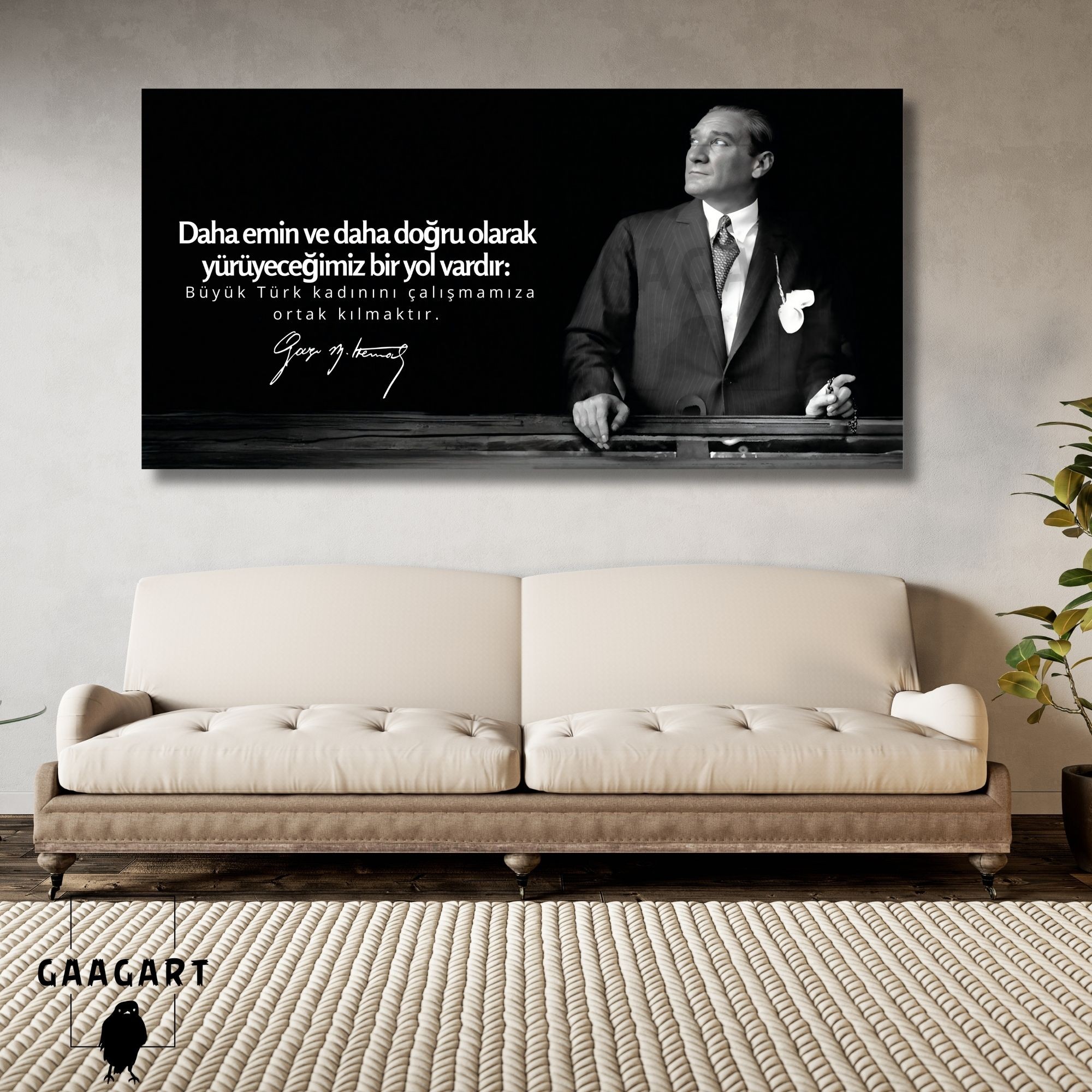 Panoramik Kanvas Makam Panosu Atatürk Sözleri Büyük Türk Kadını