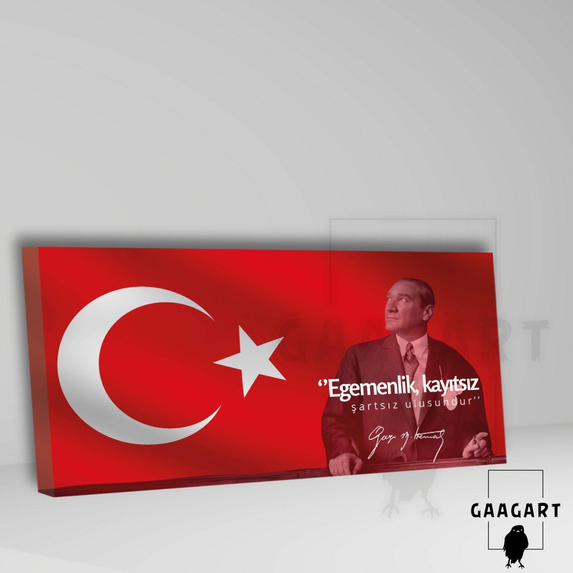 Panoramik Kanvas Makam Panosu Atatürk Sözleri ''Egemenlik, kayıtsız şartsız ulusundur. ''