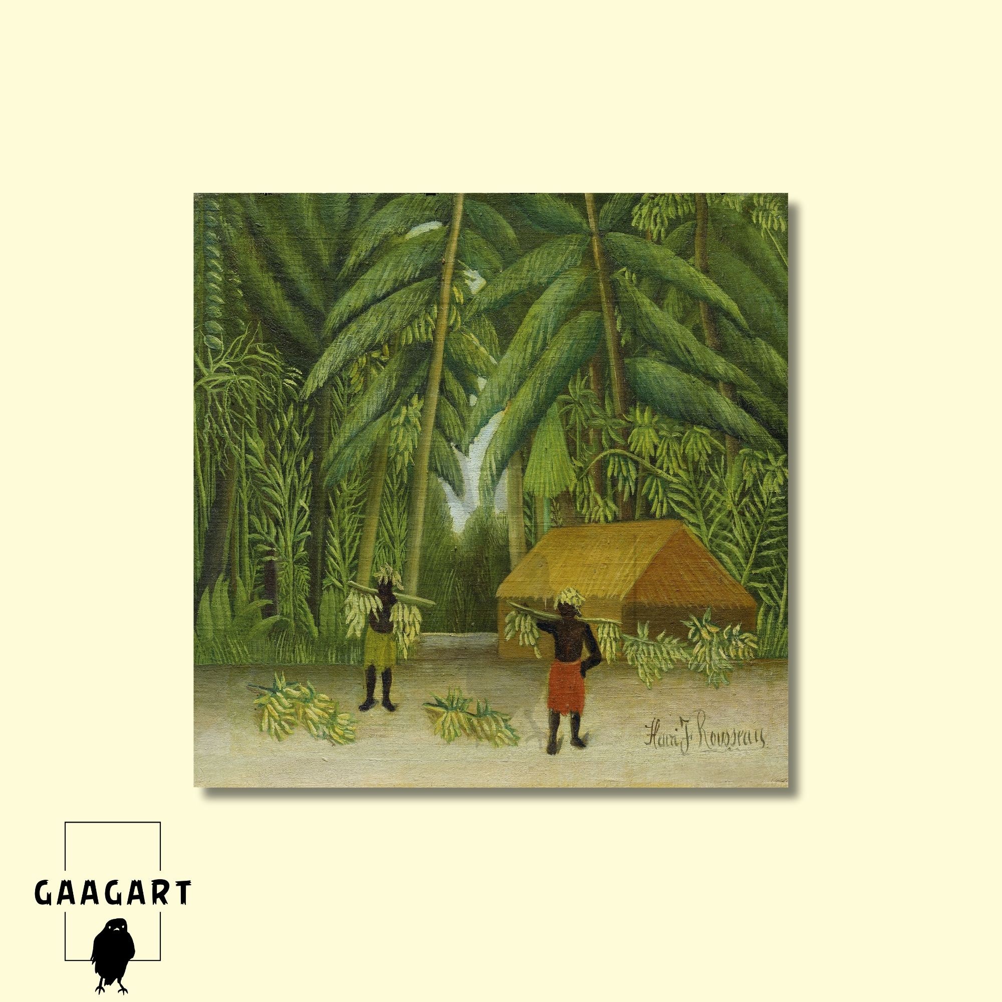Kare Kanvas Tablo Ünlü Eserler Henri Rousseau-Banana Harvest (1907–10)