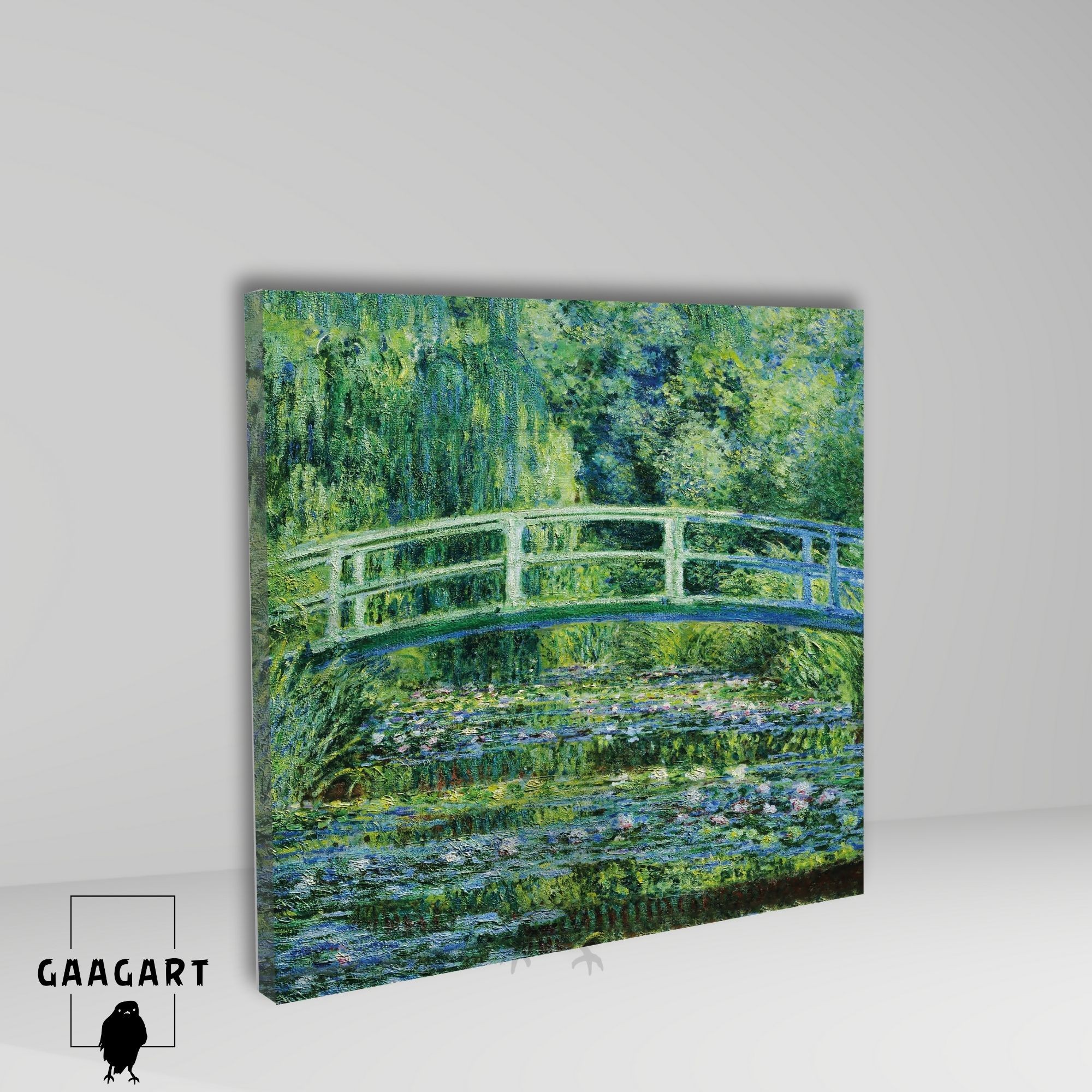 Kare Kanvas Tablo Ünlü Eserler Monet Water Lilies and Japanese Bridge