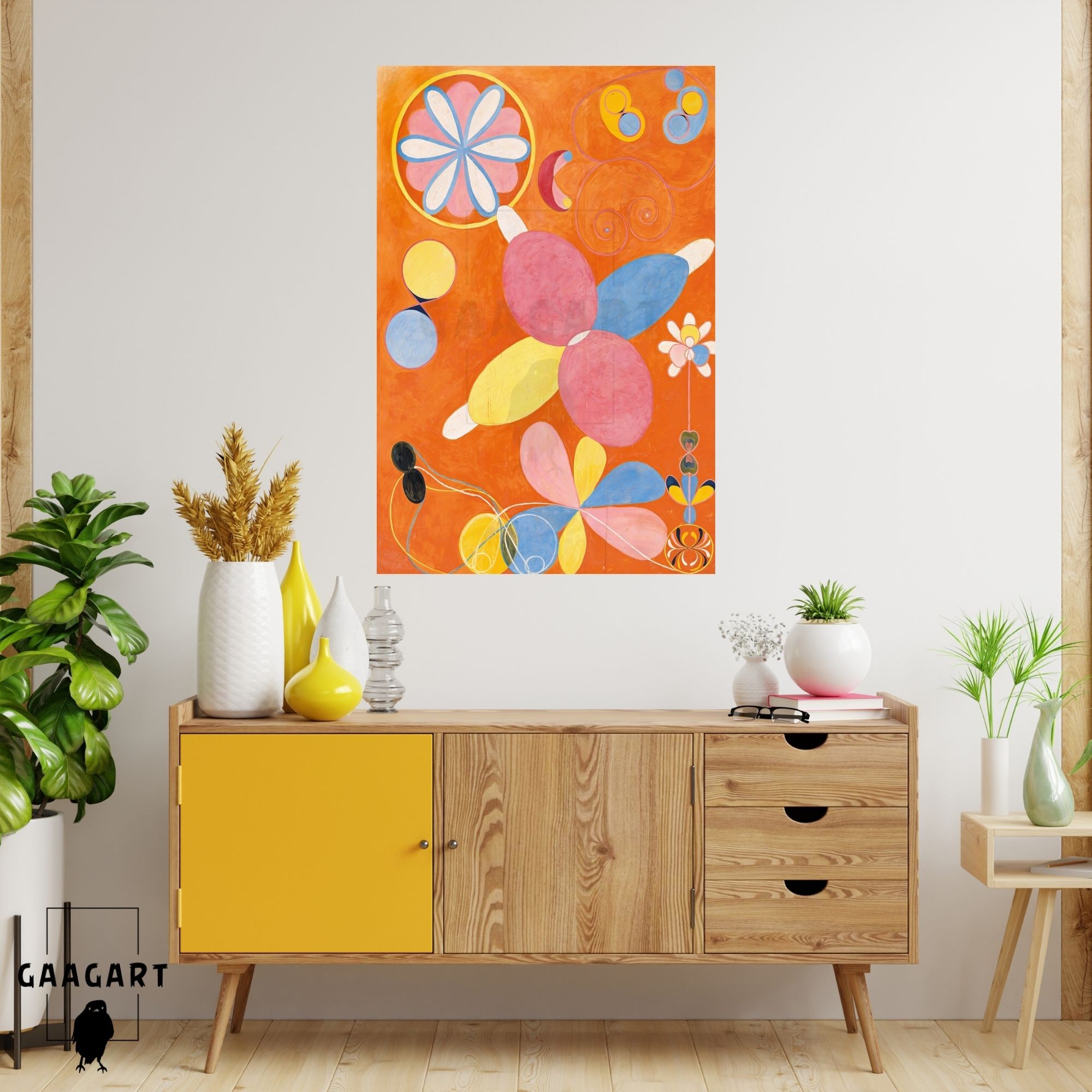 Tekli Dikey Kanvas Tablo Ünlü Eserler Hilma Af Klint The Ten Larges