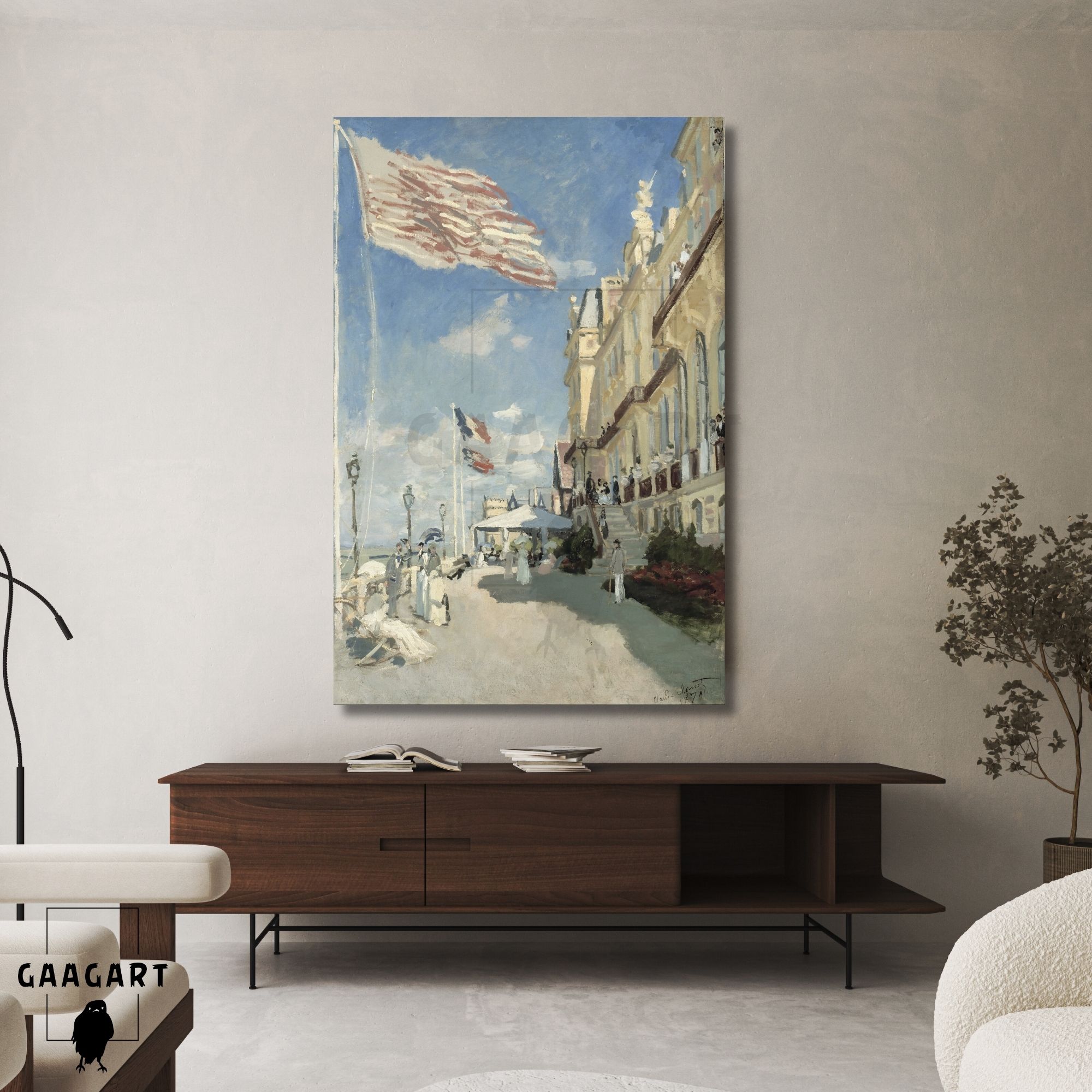Tekli Dikey Kanvas Claude Monet Hotel Roches Noires Trouville