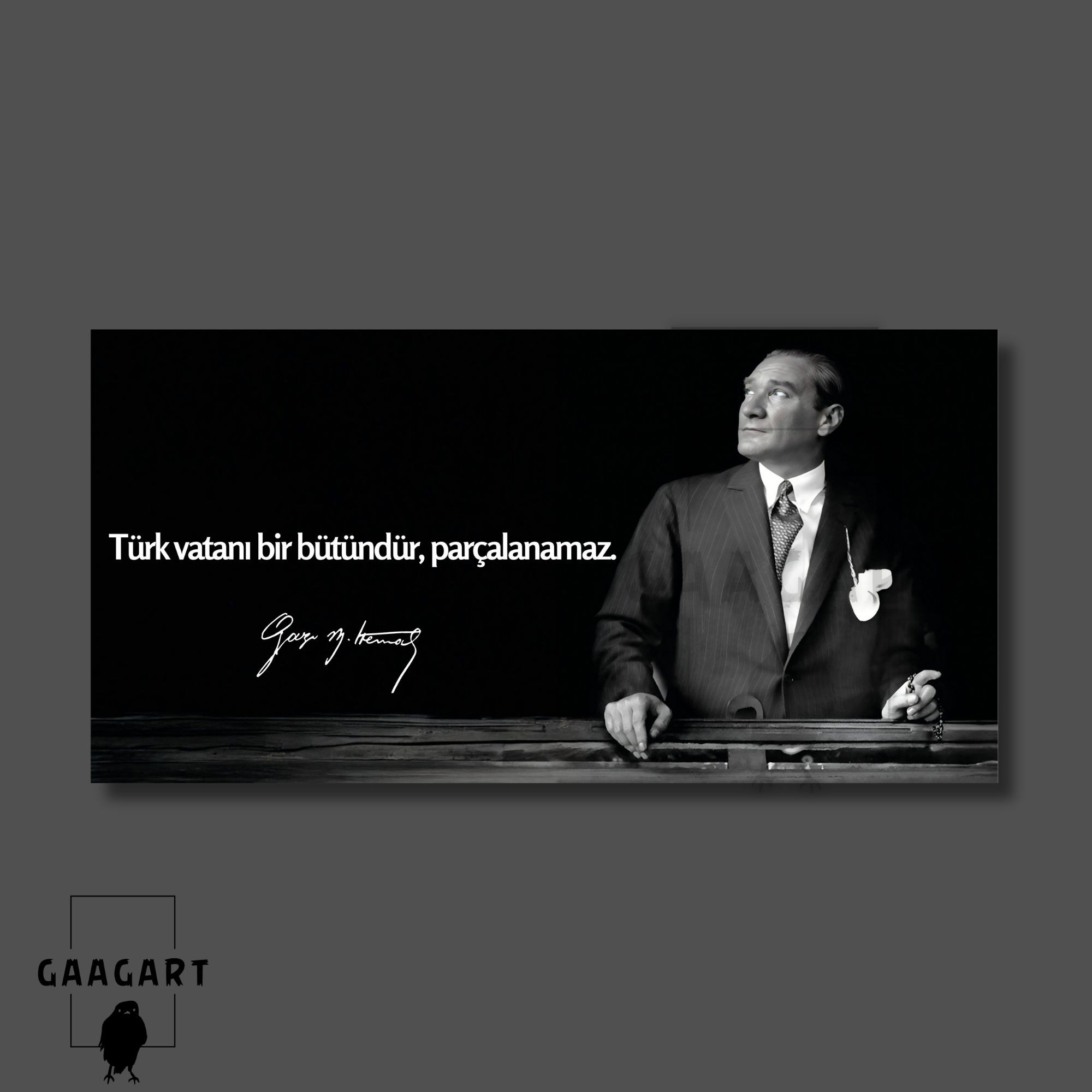 Panoramik Kanvas Atatürk Sözleri Türk vatanı bir bütündür, parçalanamaz.