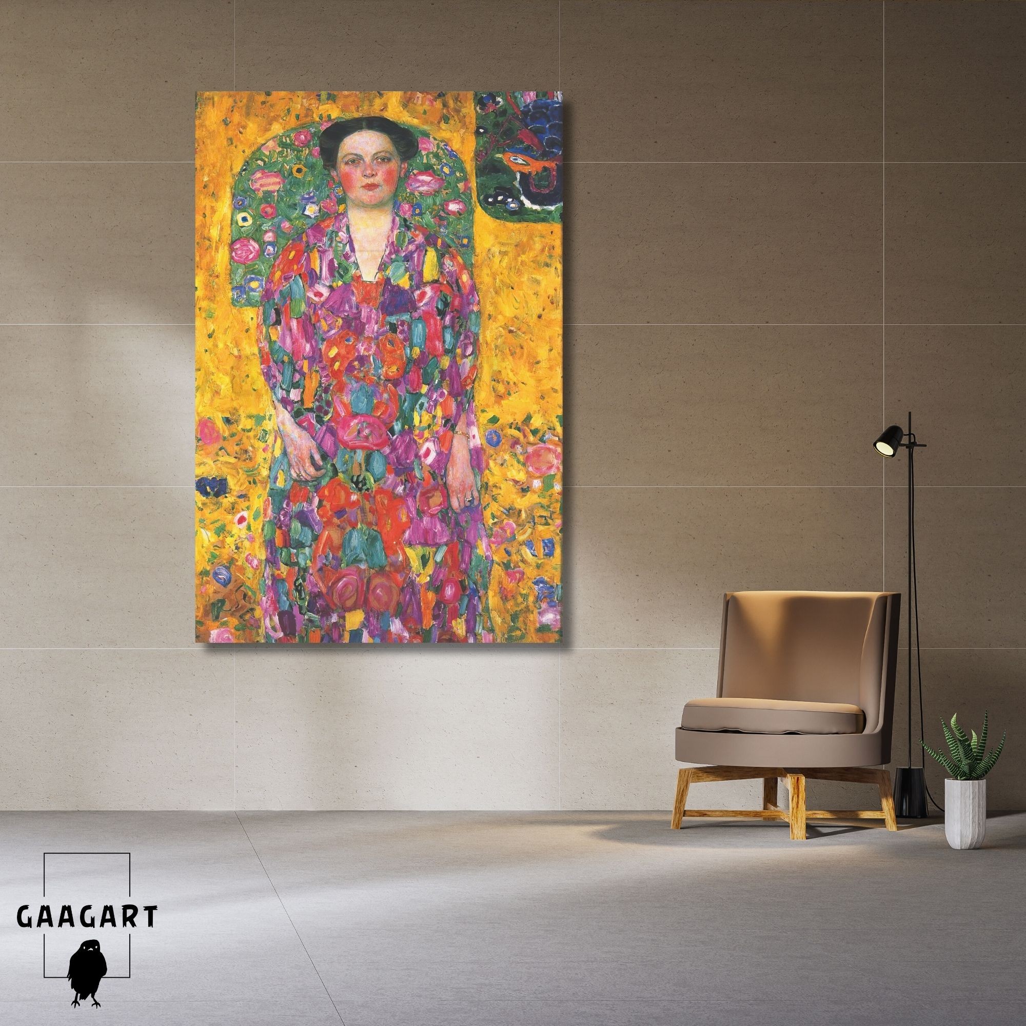 Tekli Dikey Kanvas Tablo Ünlü Eserler Klimt Portrait Of Eugenia Primavesi