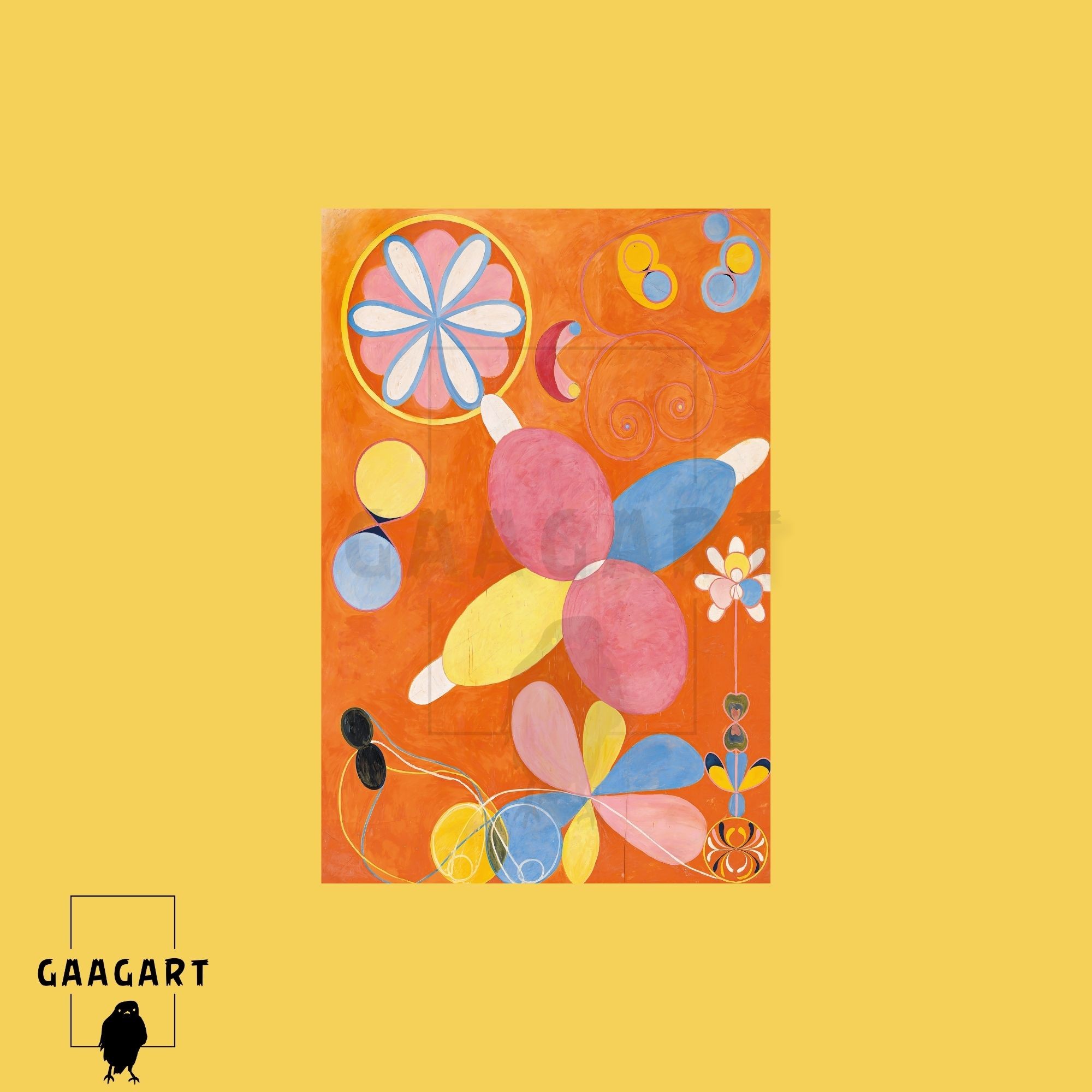 Tekli Dikey Kanvas Tablo Ünlü Eserler Hilma Af Klint The Ten Larges