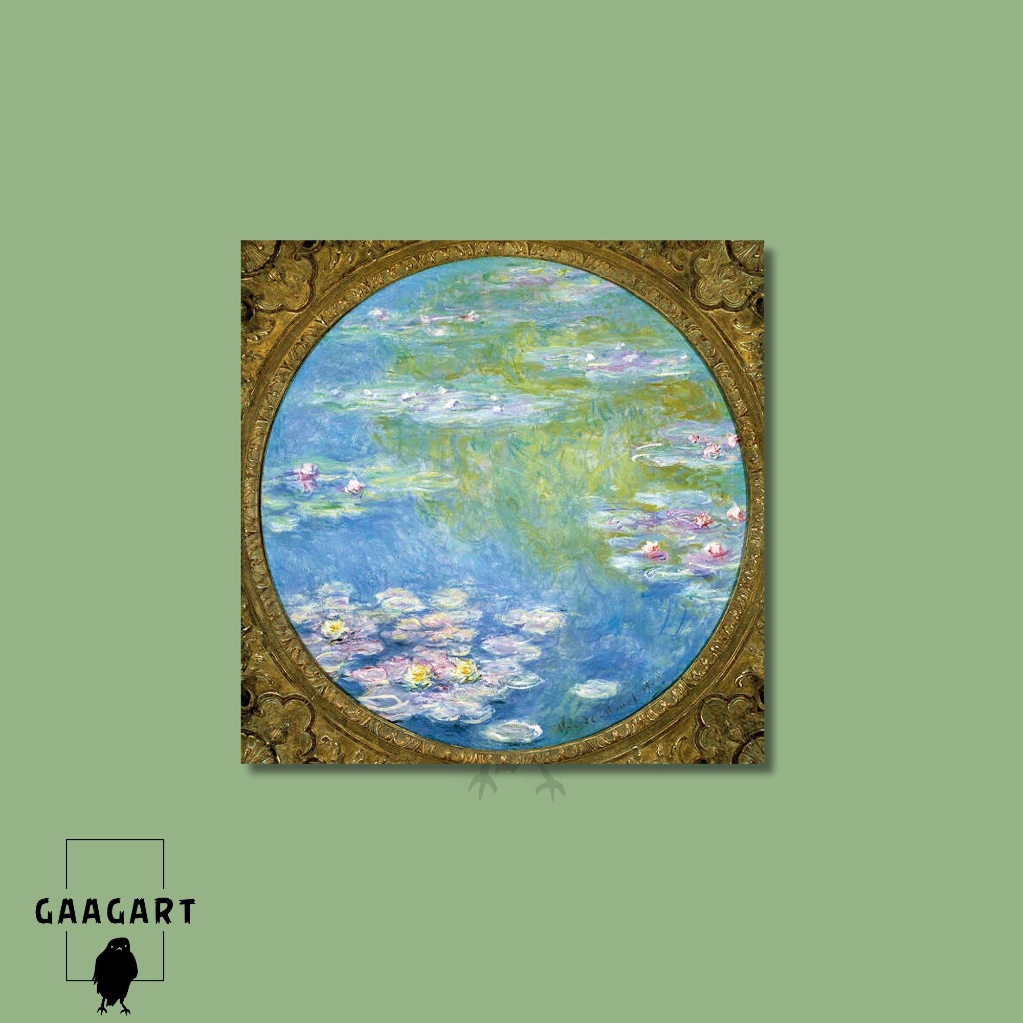 Kare Kanvas Tablo Ünlü Eserler Claude Monet Su Zambakları