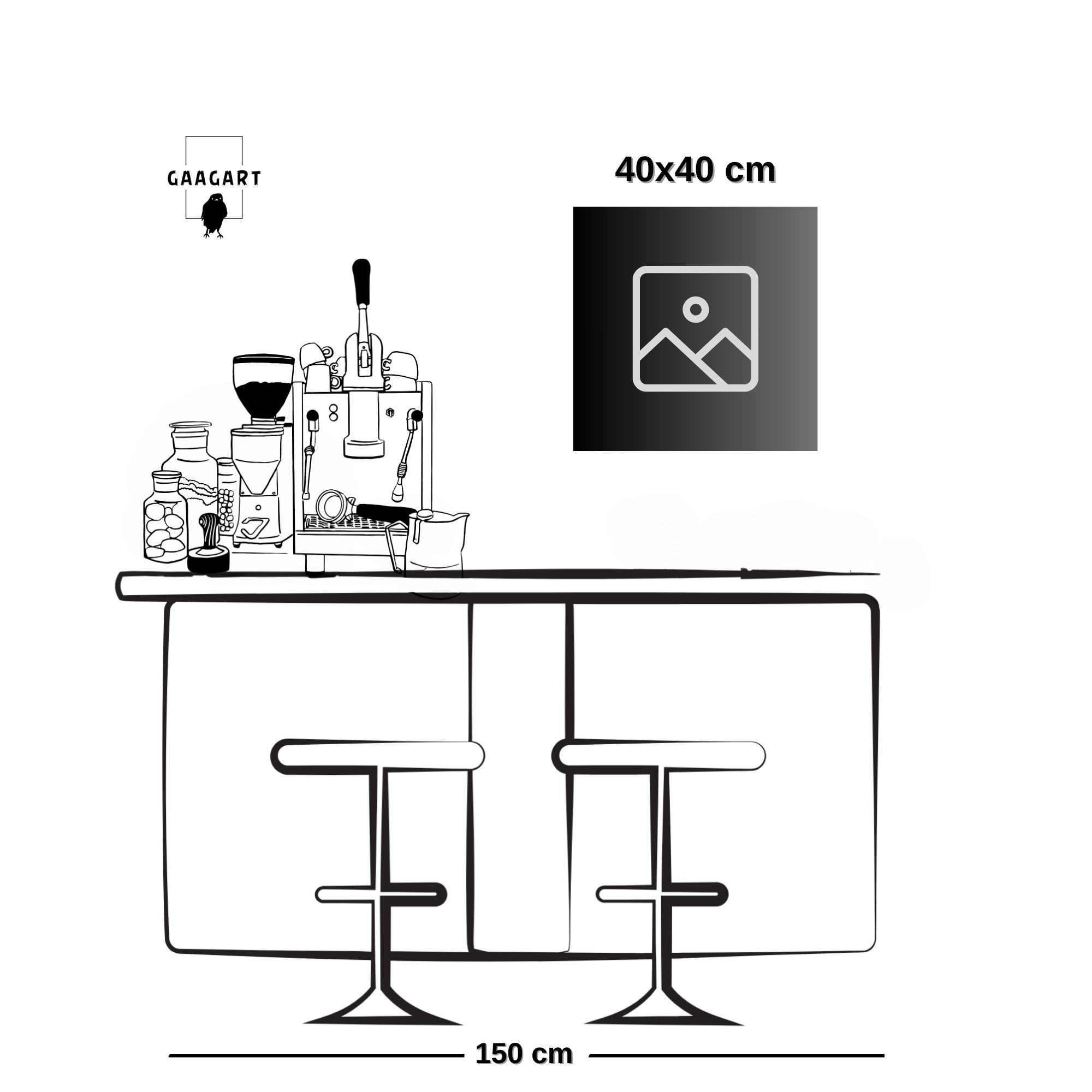 Kare Kanvas Kahve Köşesi Cafe Tablosu Barista British Longhair