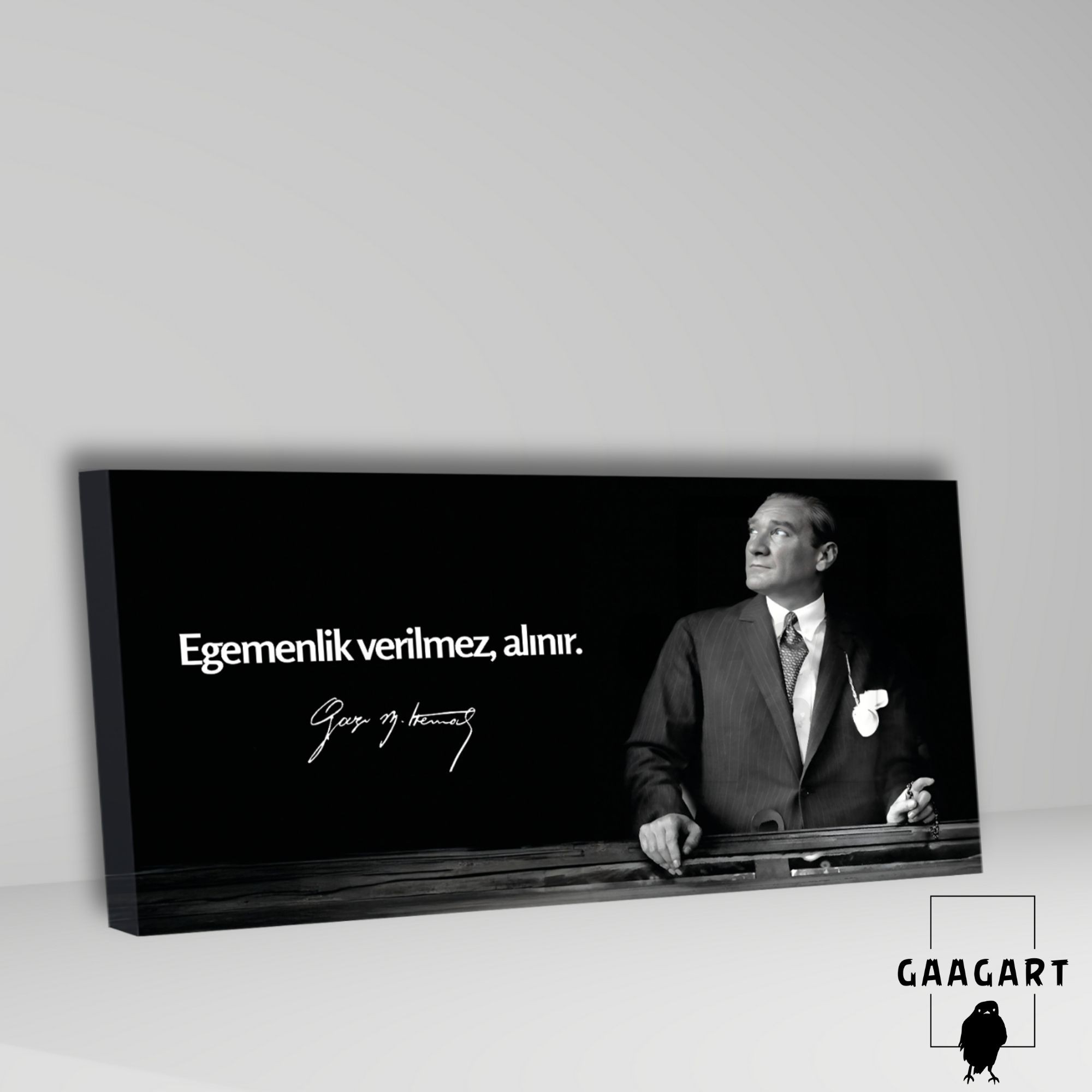 Panoramik Kanvas Makam Panosu Atatürk Sözleri Egemenlik verilmez, alınır.