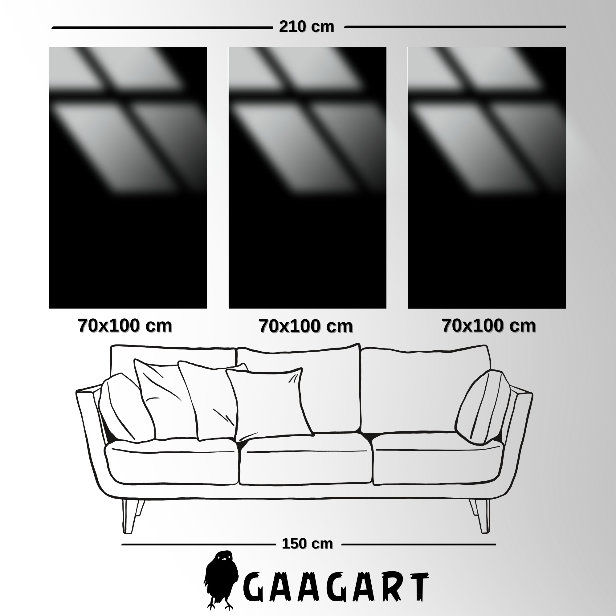 3'lü Metal Çerçeveli Cam Tablo Seti Yapay Zeka Su Altı