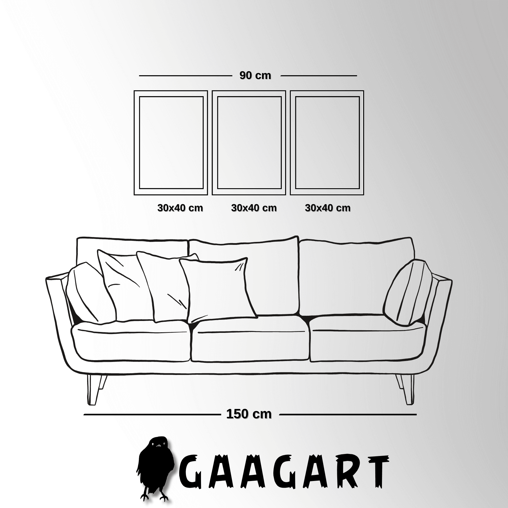 3'lü Ahşap Lamine Çerçeveli Mdf Tablo Soft Gökkuşağı Tasarımı