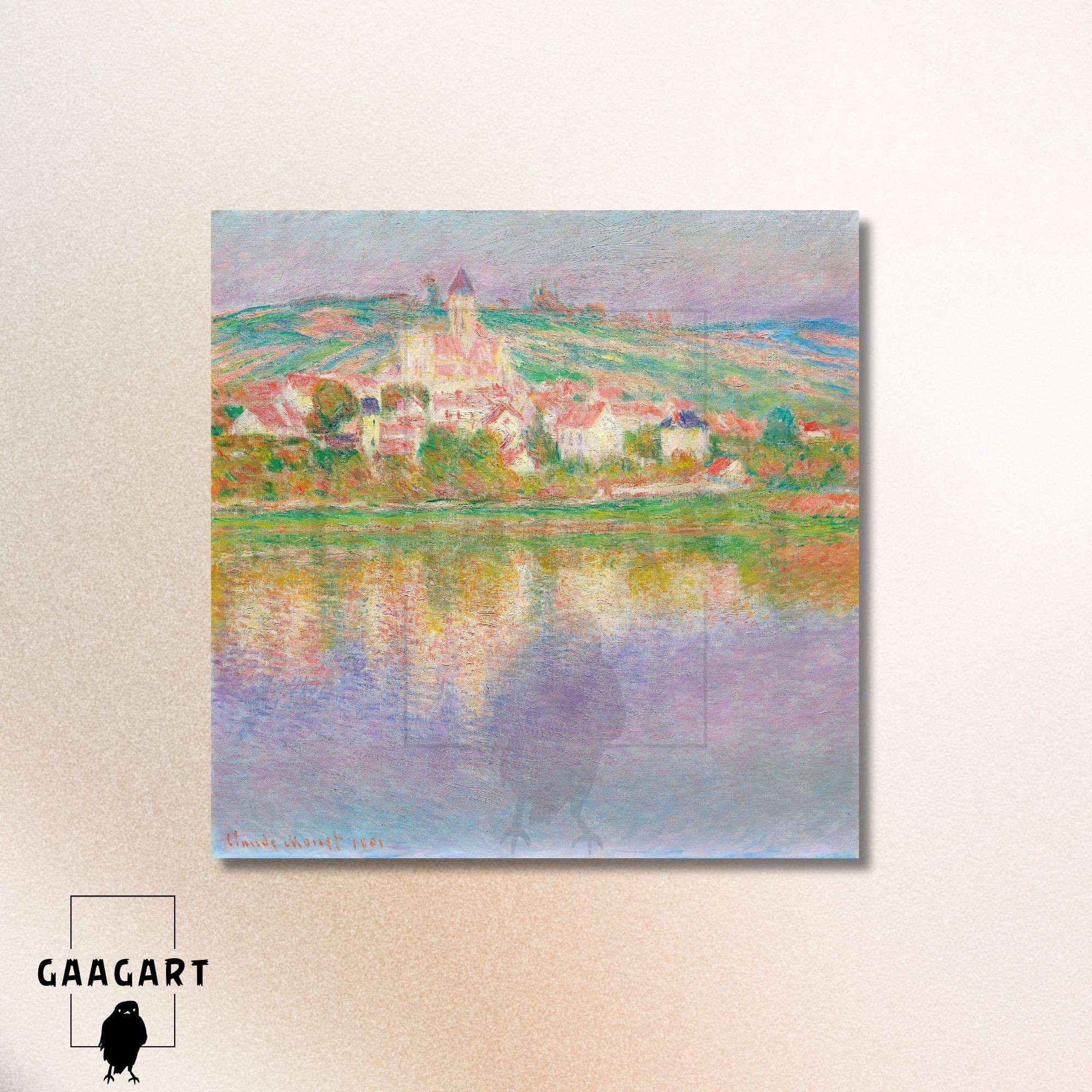 Kare Kanvas Tablo Ünlü Eserler Claude Monet Vetheuil 1901