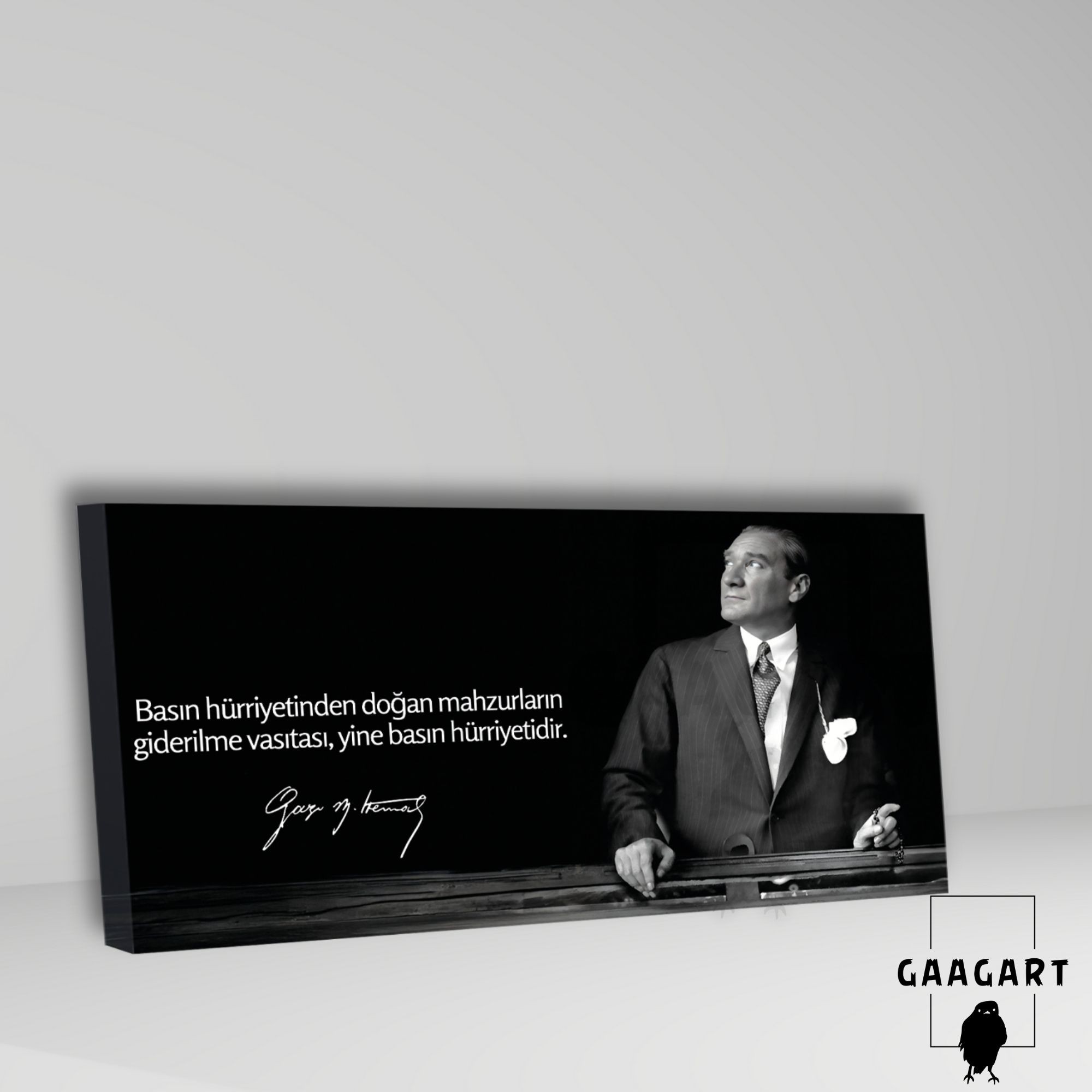 Panoramik Kanvas Makam Panosu Atatürk Sözleri Basın Hürriyeti