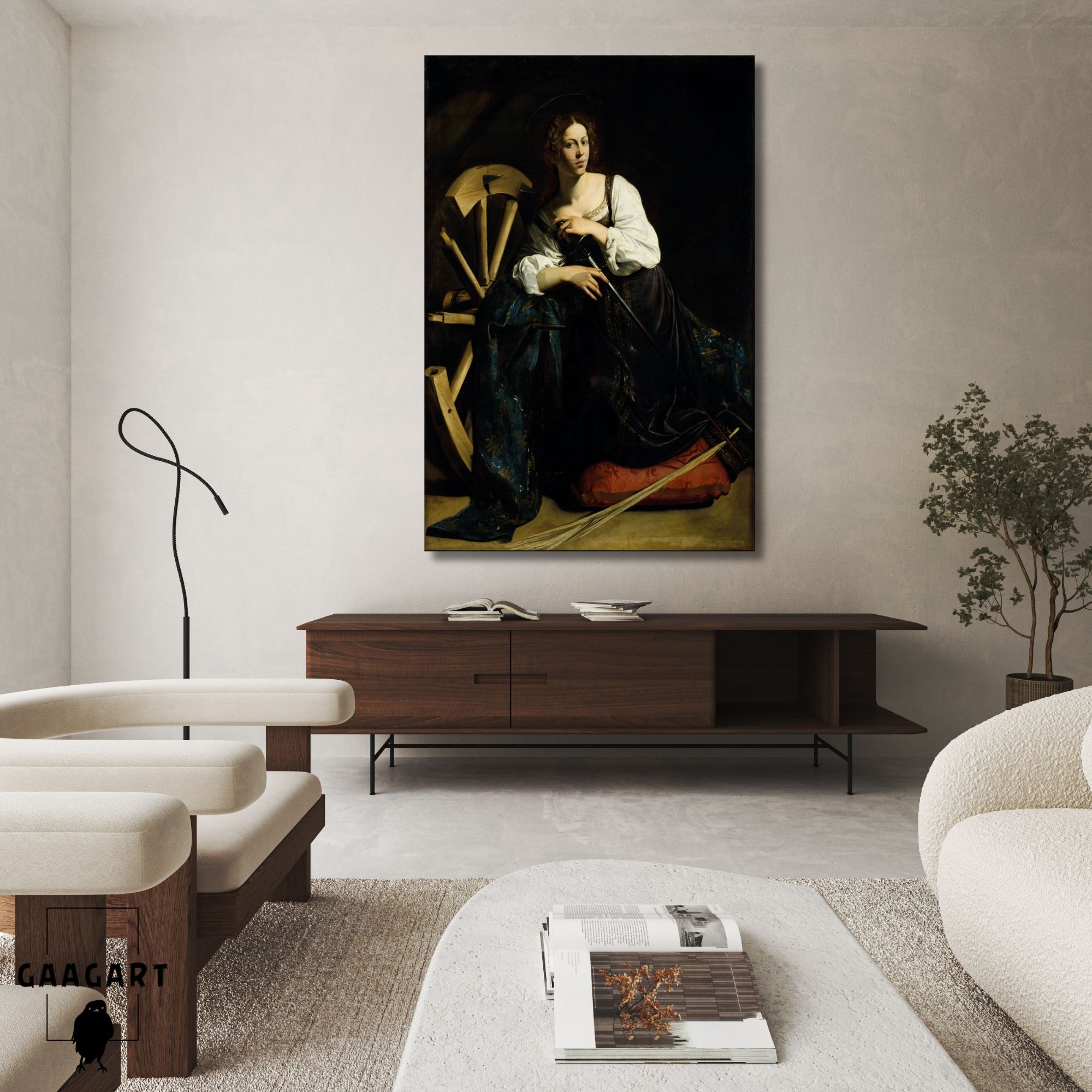 Tekli Dikey Kanvas Caravaggio İskenderiyeli Katerina
