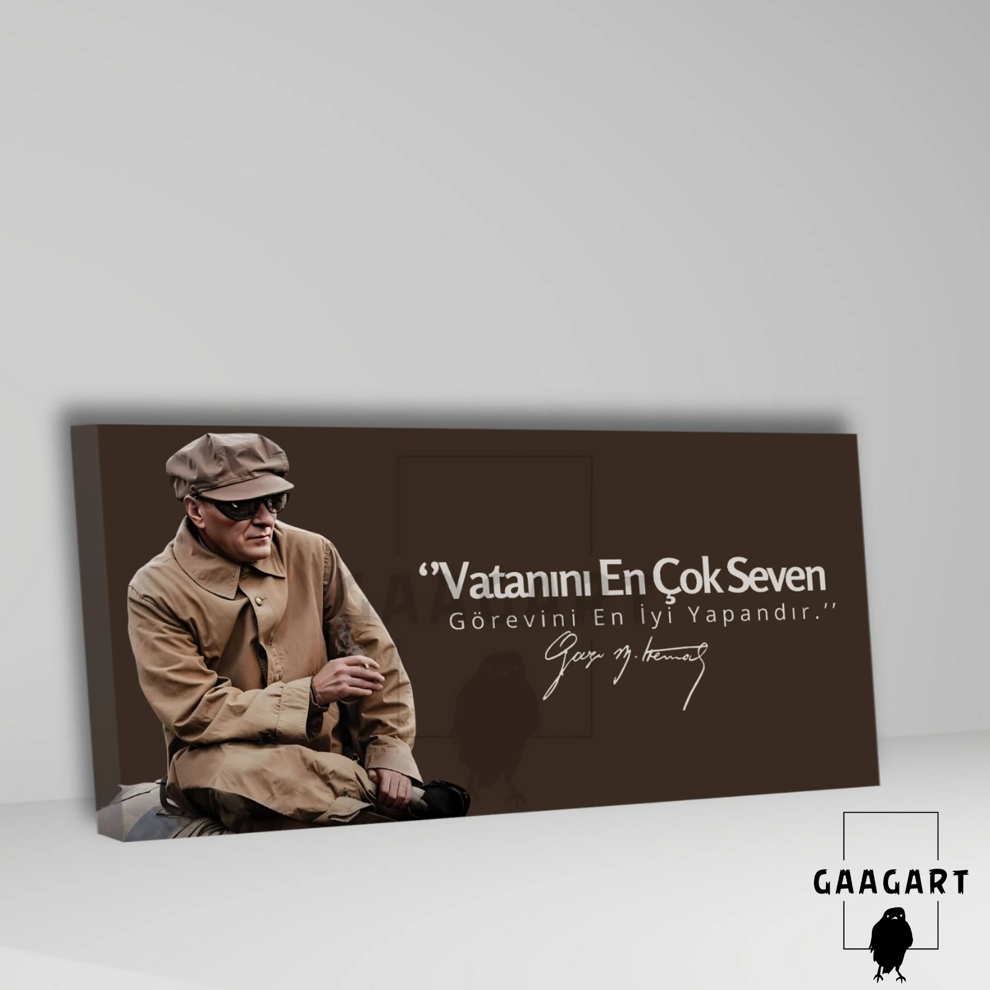 Panoramik Kanvas Makam Panosu Karizmatik Atatürk Vatanını En Çok Seven Görevini En İyi Yapandır