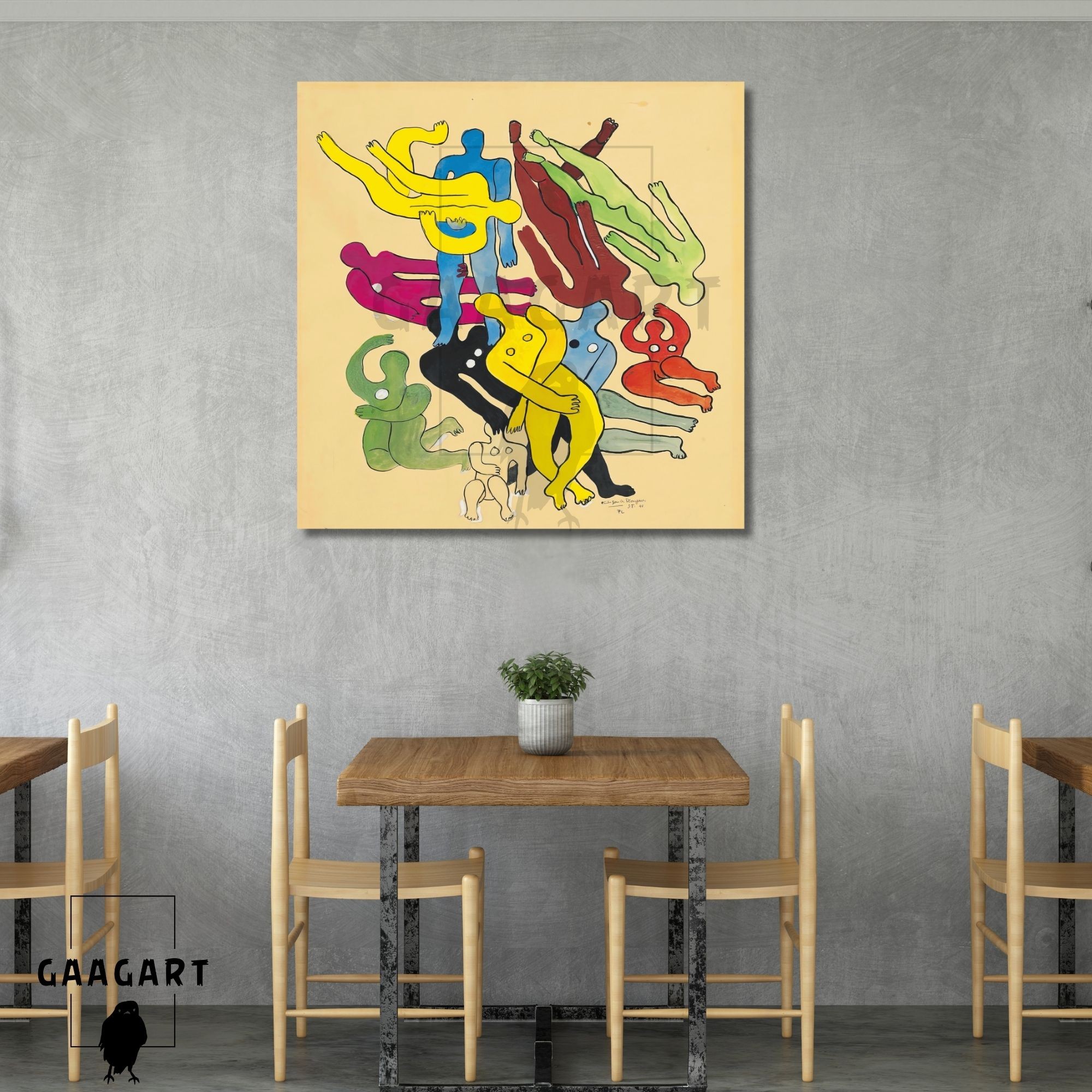 Kare Kanvas Tablo Ünlü Eserler Fernand Léger-Étude Pour ‘Les Plongeurs’ (1941)