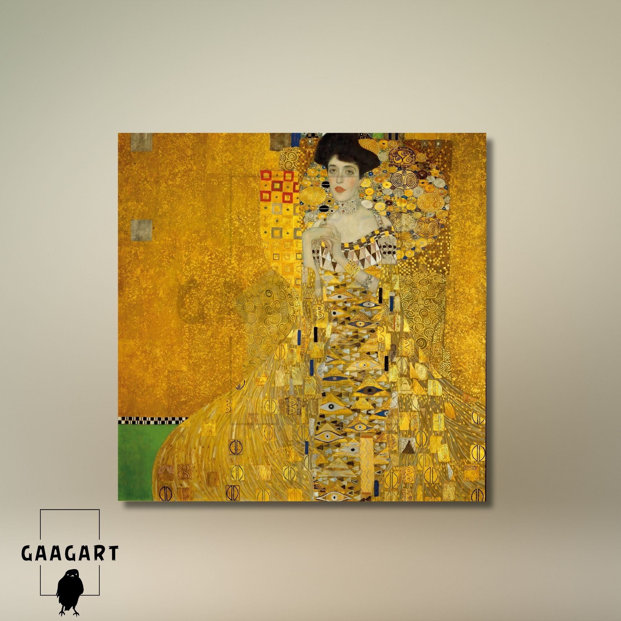 Kare Kanvas Tablo Ünlü Eserler Gustav Klimt-Portrait of Adele Bloch-Bauer I (1907)