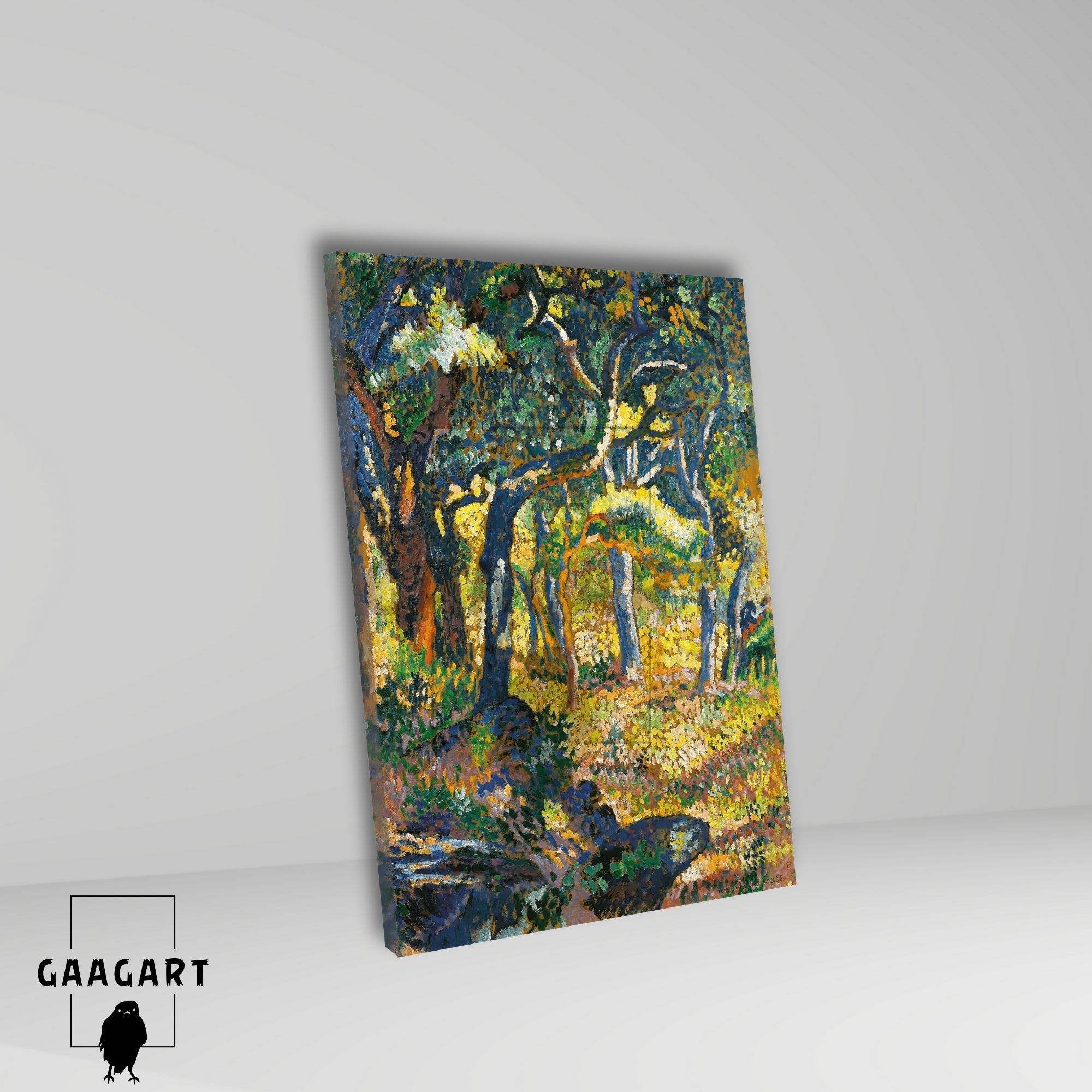 Tekli Dikey Kanvas Tablo Ünlü Eserler Henri-Edmond Cross Une Clairiere En Provence