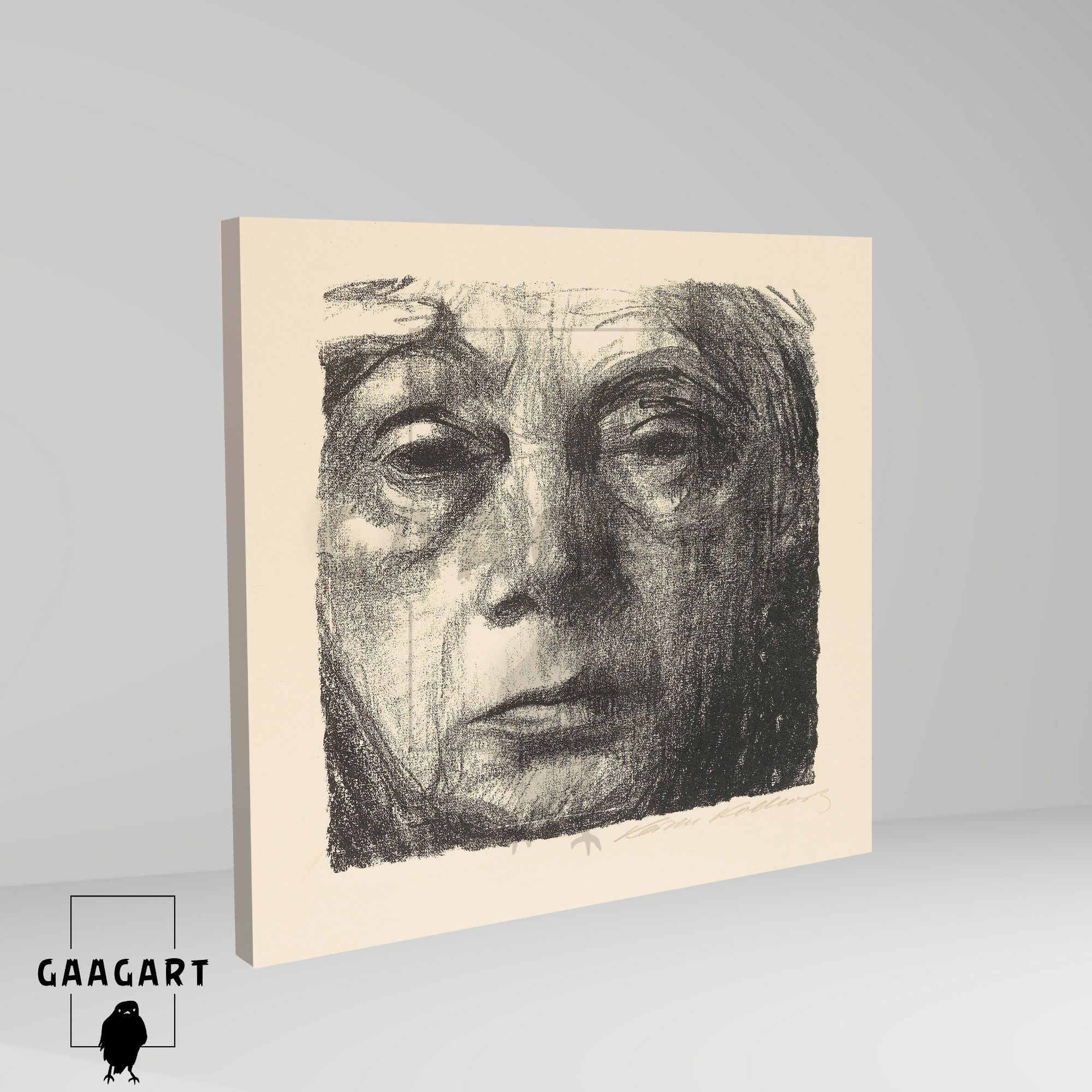 Kare Kanvas Tablo Ünlü Eserler Käthe Kollwitz Selbstbildnis