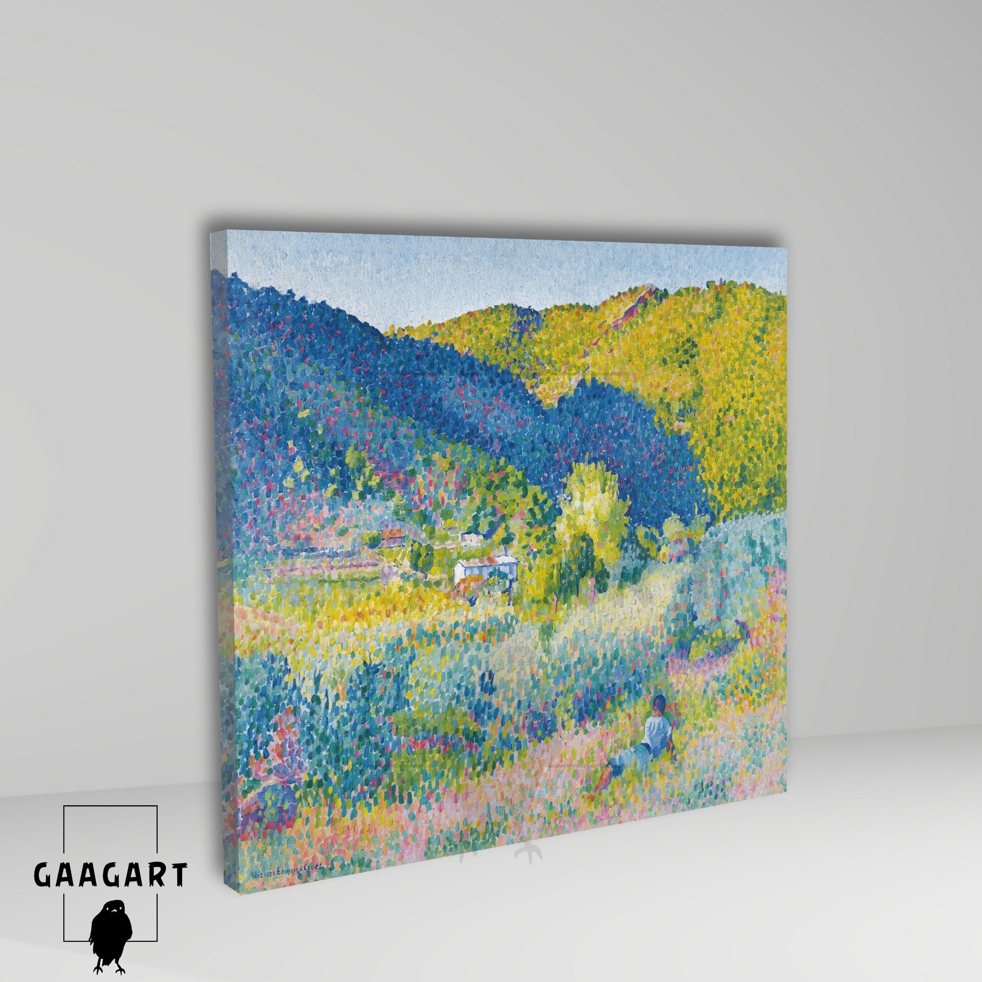 Kare Kanvas Tablo Ünlü Eserler Henri-Edmond Cross-Paysage De La Chaine Des Maures (1904)