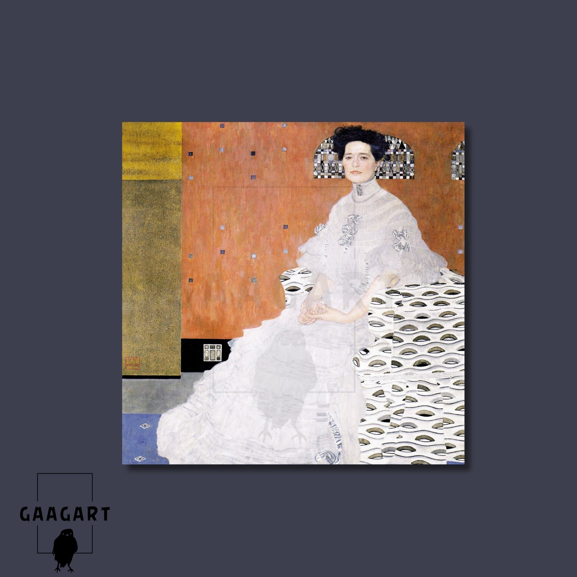 Kare Kanvas Tablo Ünlü Eserler Gustav Klimt Fritza Riedler Portresi