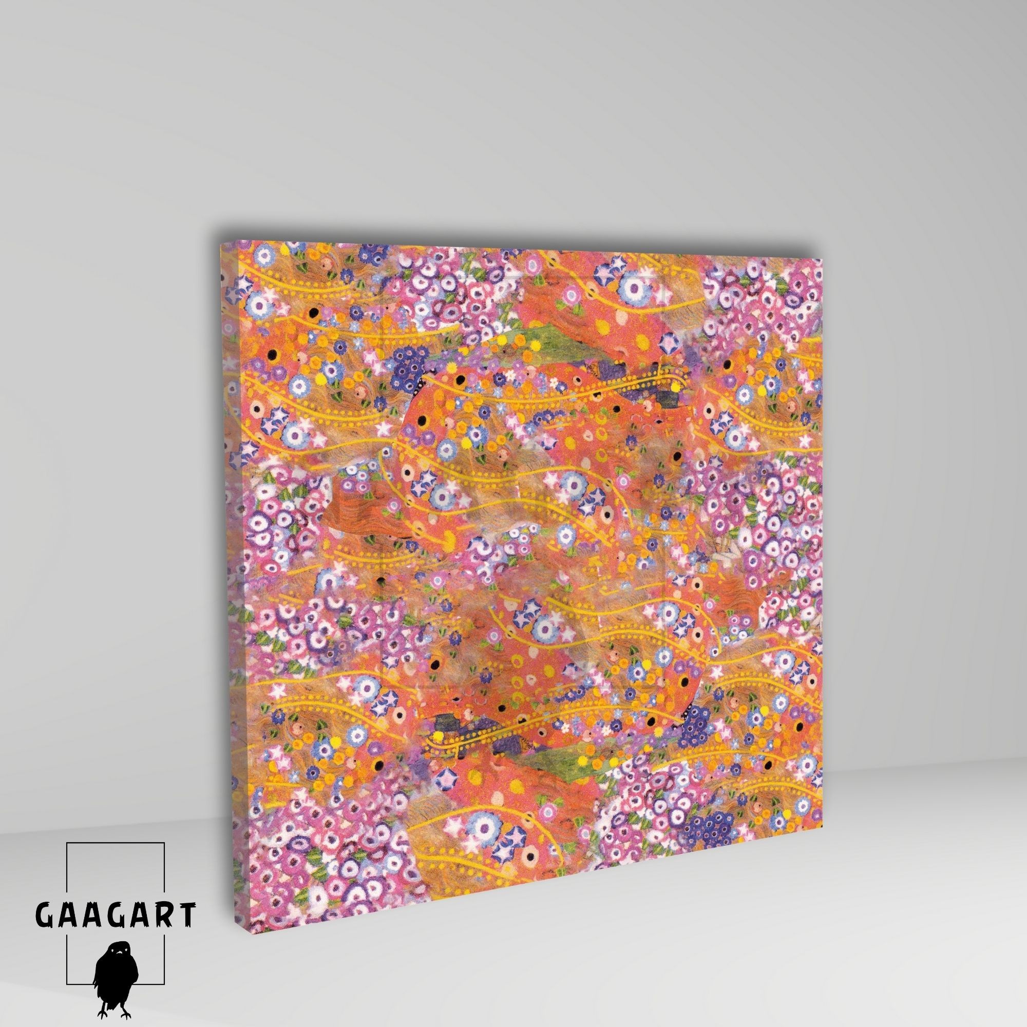 Kare Kanvas Tablo Ünlü Eserler Gustav Klimt Water Serpents