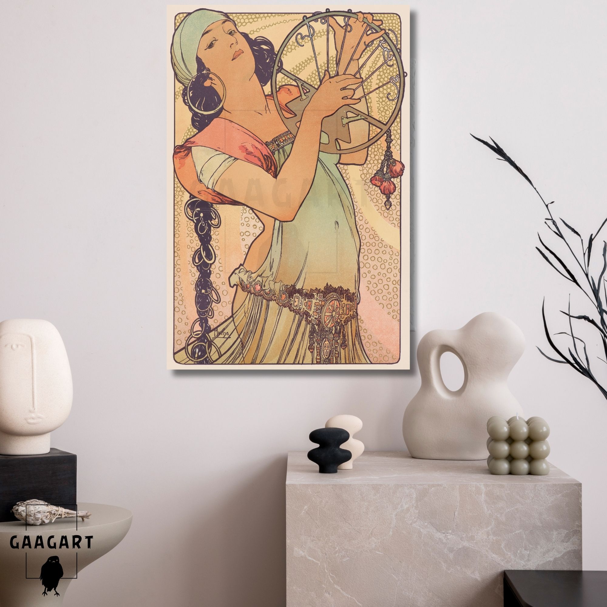Tekli Dikey Kanvas Alphonse Mucha Salome