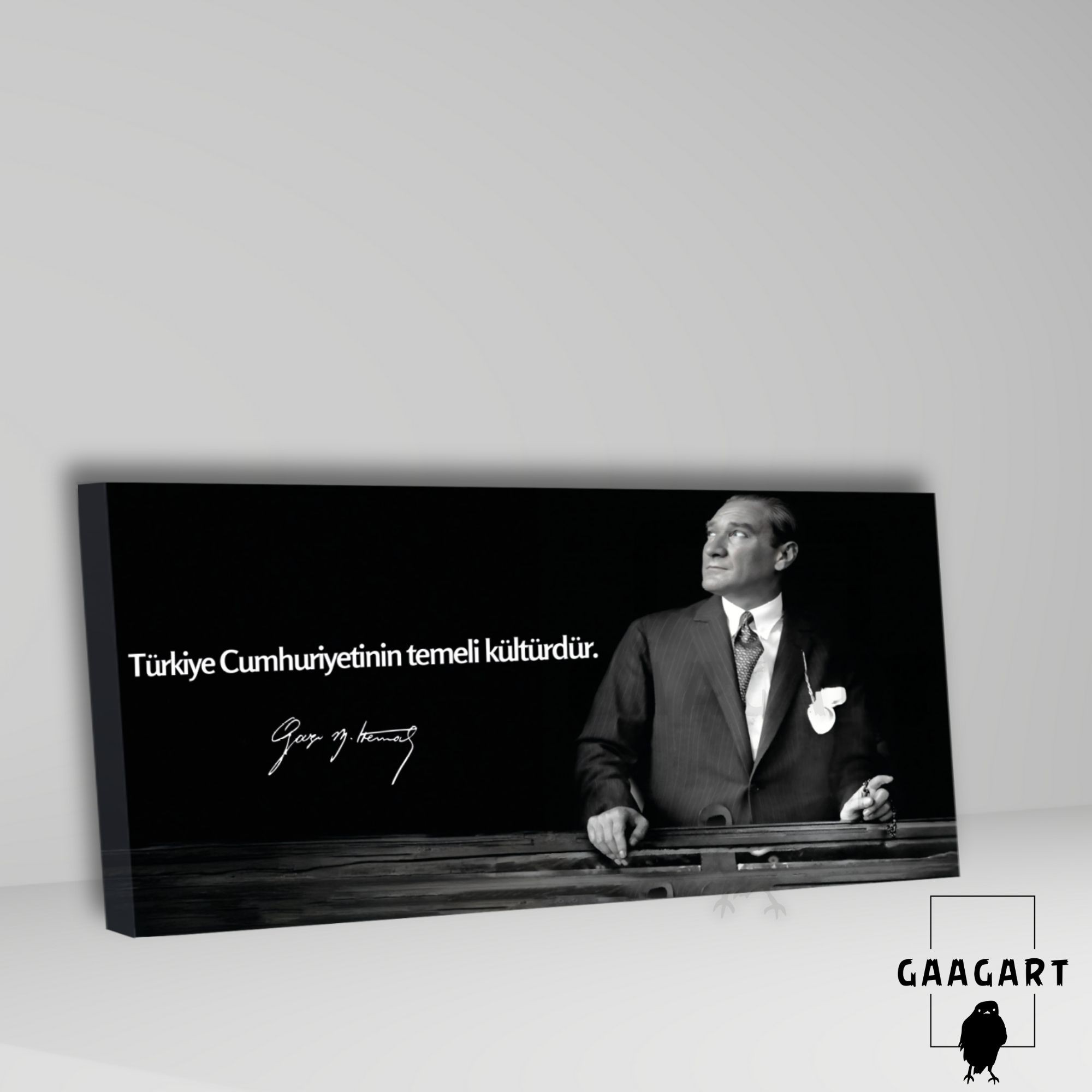 Panoramik Kanvas Atatürk Sözleri Türkiye Cumhuriyetinin temeli kültürdür.