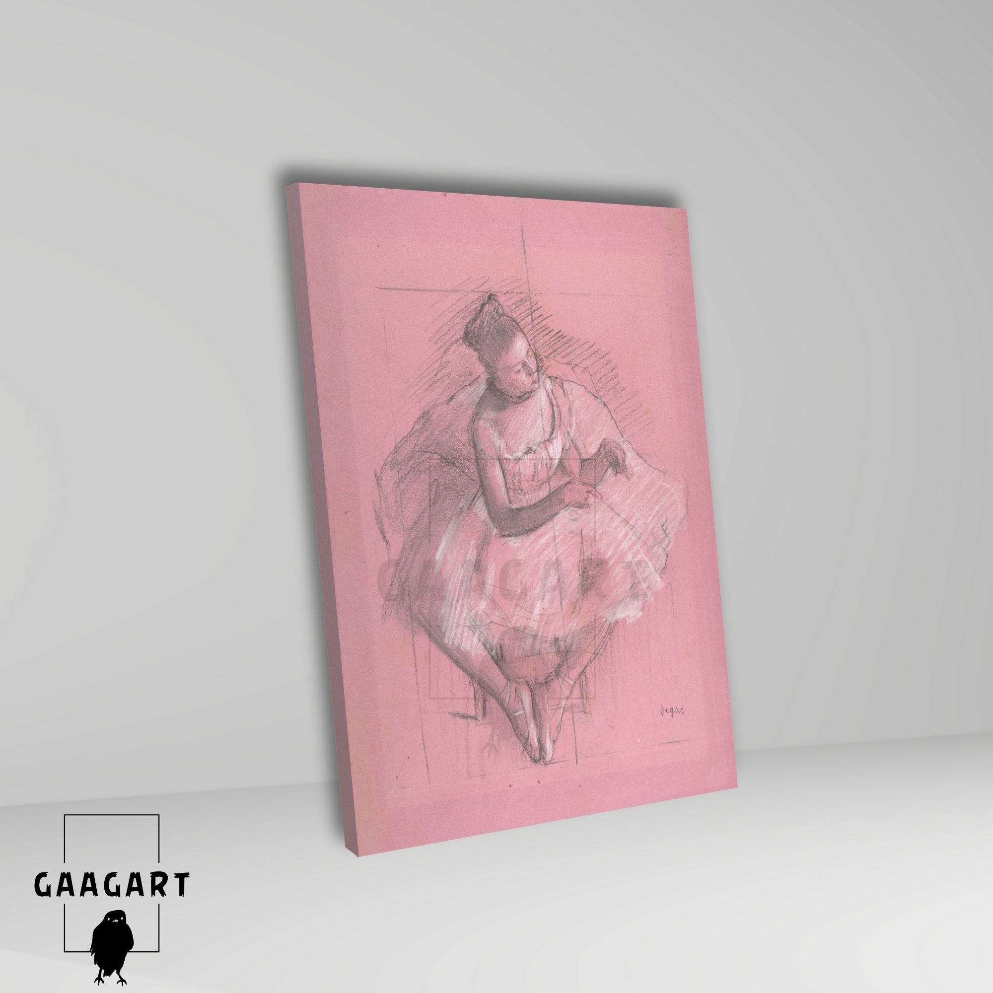 Tekli Dikey Kanvas Edgar Degas Seated Dancer