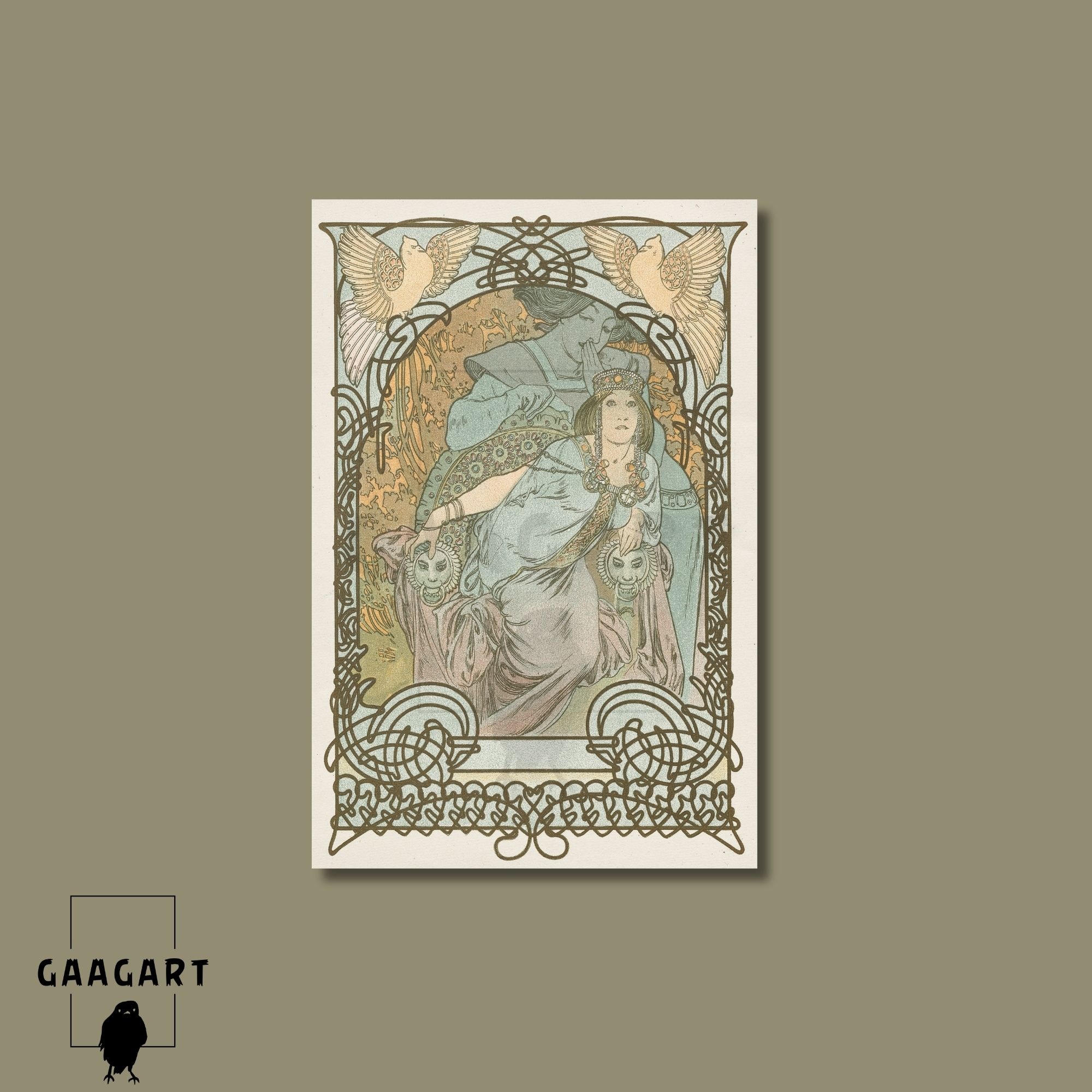 Tekli Dikey Kanvas Alphonse Mucha Lebanese Princess