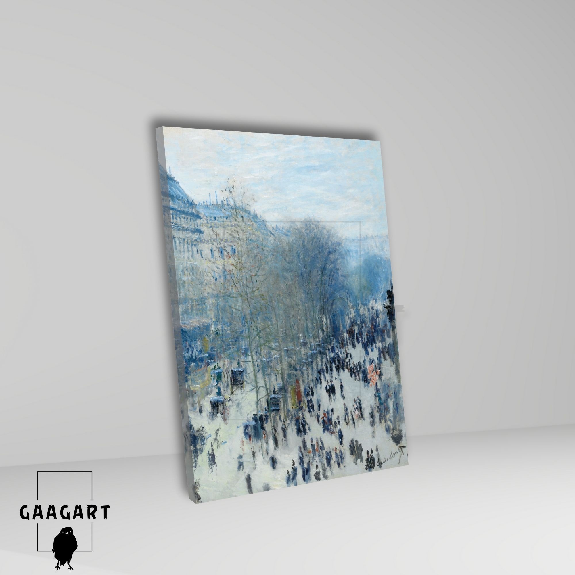 Tekli Dikey Kanvas Tablo Ünlü Eserler Claude Monet Boulevard Des Capucines