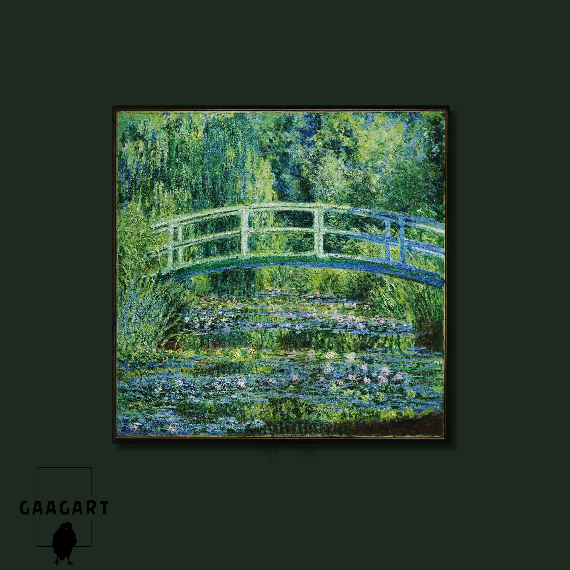 Kare Kanvas Tablo Ünlü Eserler Monet Water Lilies and Japanese Bridge