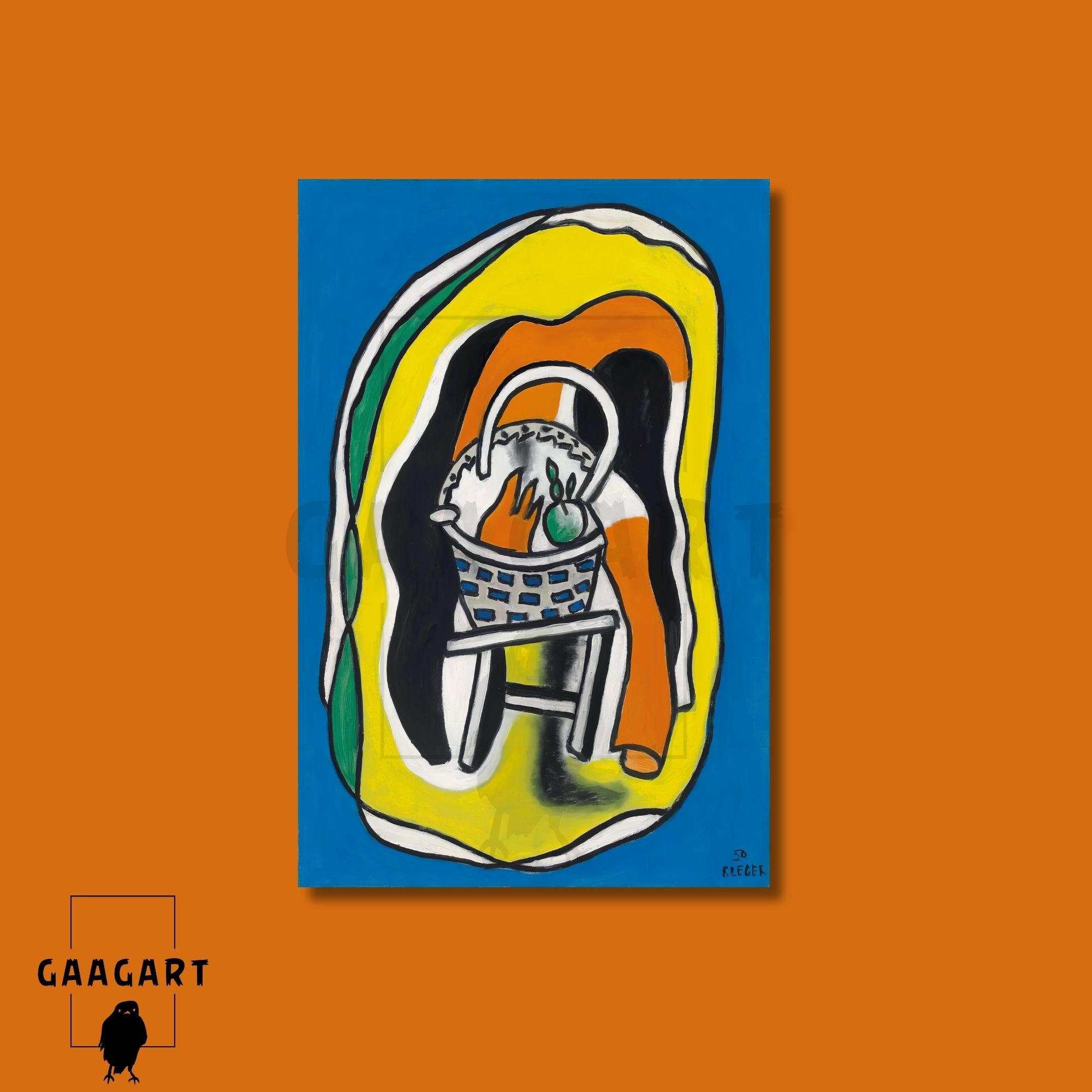 Tekli Dikey Kanvas Tablo Ünlü Eserler Fernand Leger Composition Au Panier