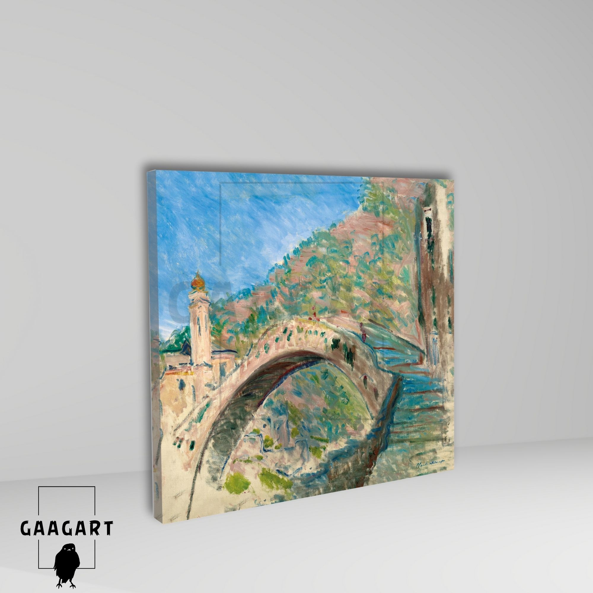 Kare Kanvas Ünlü Eserler Cloude Monet Ponte Di Dolceacqua 1884